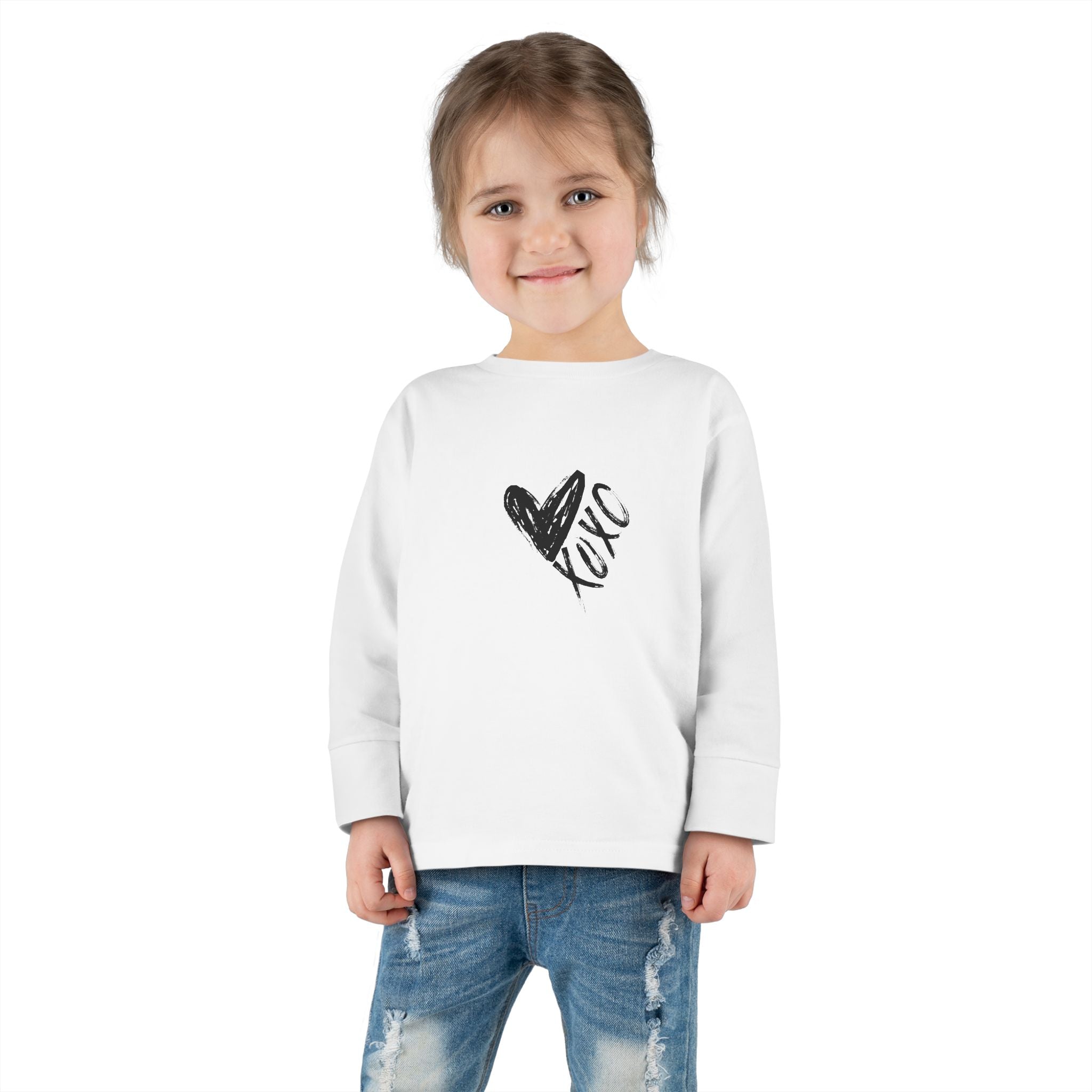 XOXO Heart Valentine Toddler Long Sleeve Tee