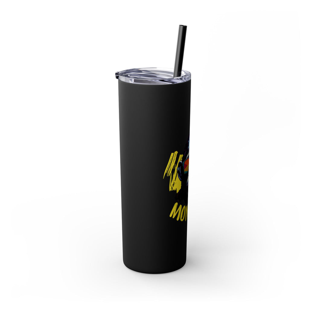 Monkey Print Skinny Tumbler with Straw, 20oz