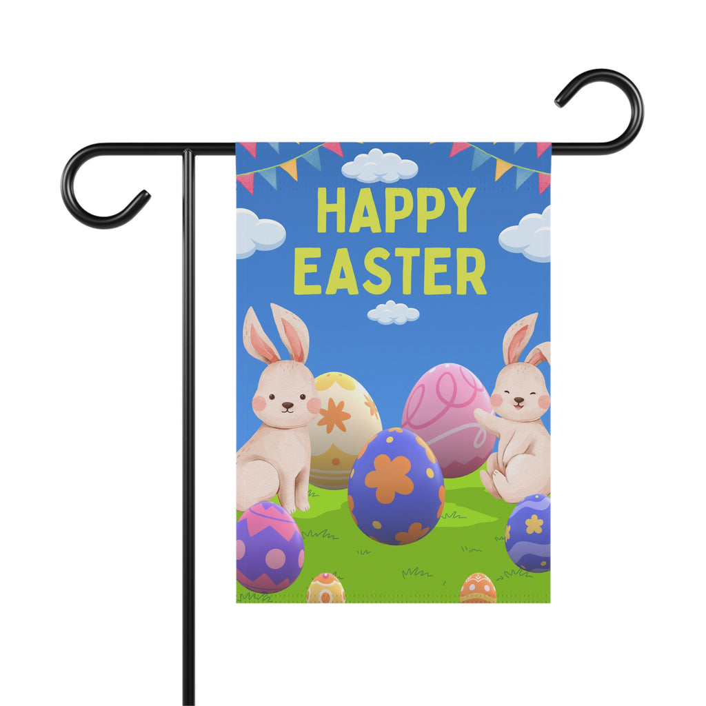 Easter Garden Flag, Spring Decor, Cute Bunny Flag, Outdoor Decoration, Happy Easter Sign, Seasonal Yard Art