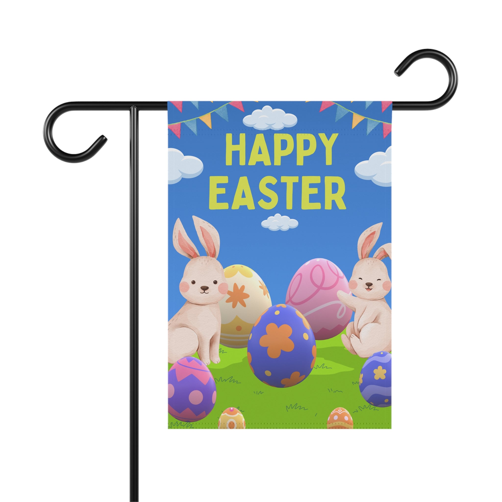 Easter Garden Flag, Spring Decor, Cute Bunny Flag, Outdoor Decoration, Happy Easter Sign, Seasonal Yard Art
