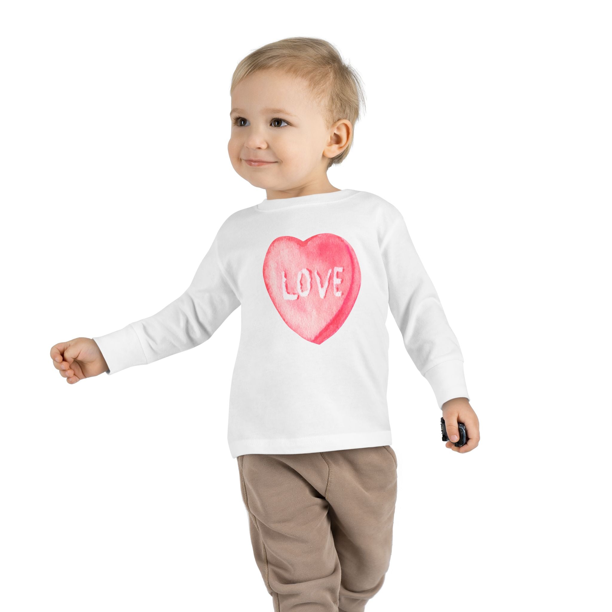 LOVE Candy Hearts Pastel LongSleeve Tee Toddler Long Sleeve Valentine's Day Tee