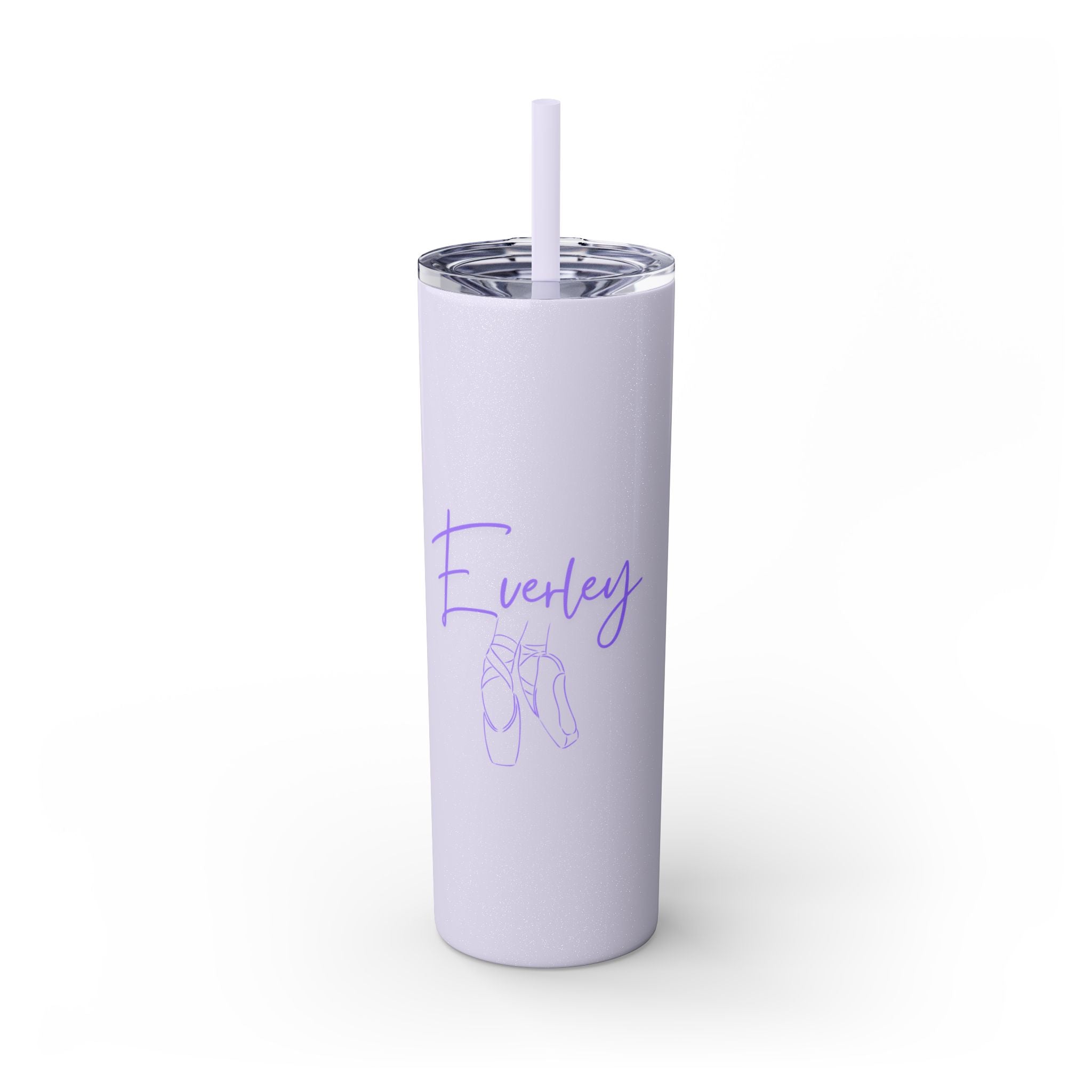 Custom Dance Skinny Tumbler with Straw, 20oz w/name