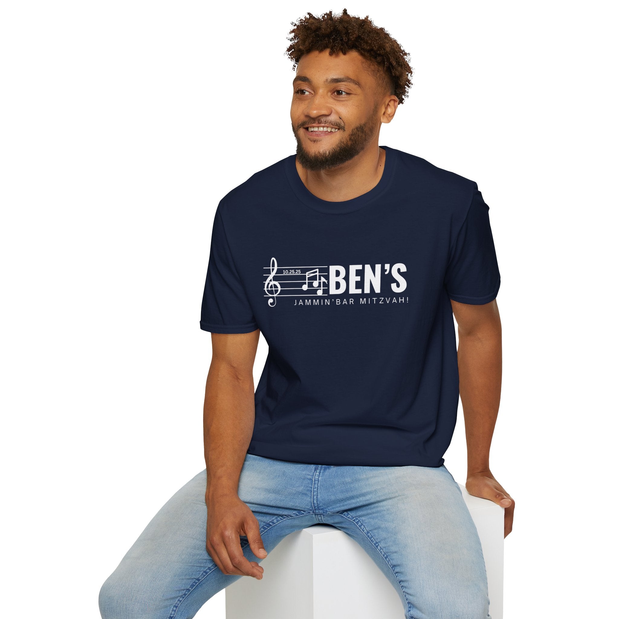 Custom Ben Tee Shirt Unisex Softstyle T-Shirt Use Your Design or We Can Make You A Custom Bar Mitzvah Design (Ben)