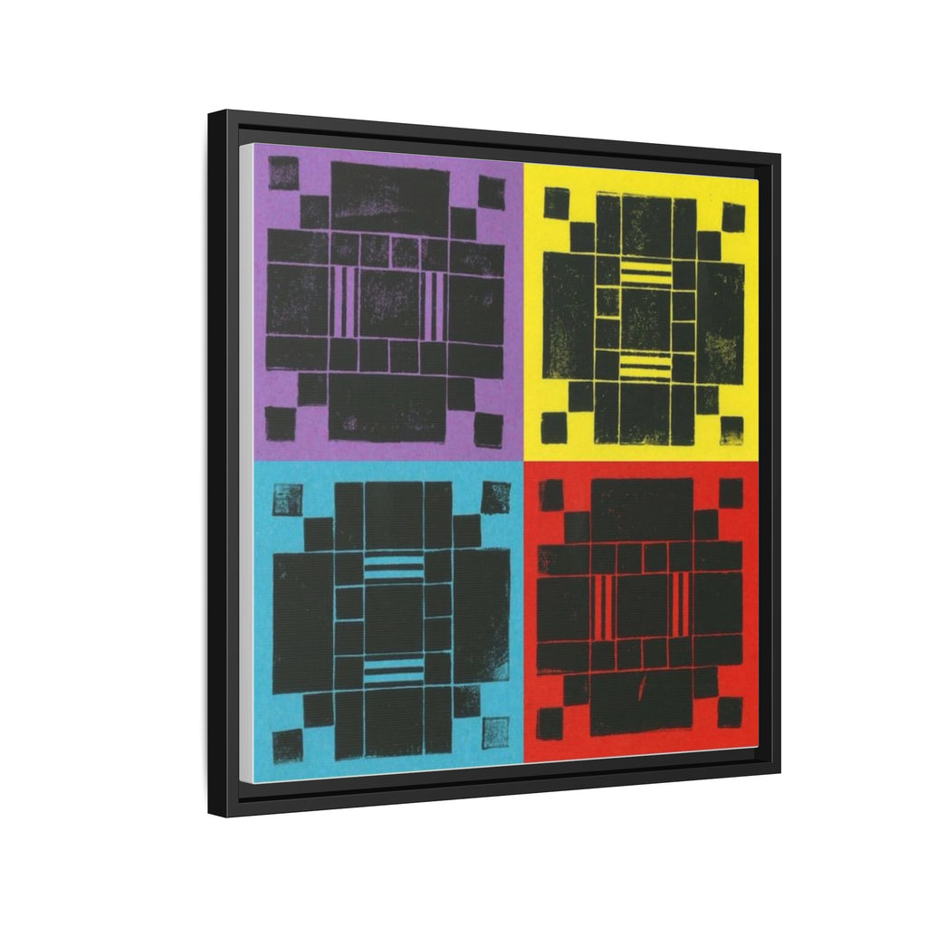 Printing With Legos Collagraph Matte Canvas, Framed