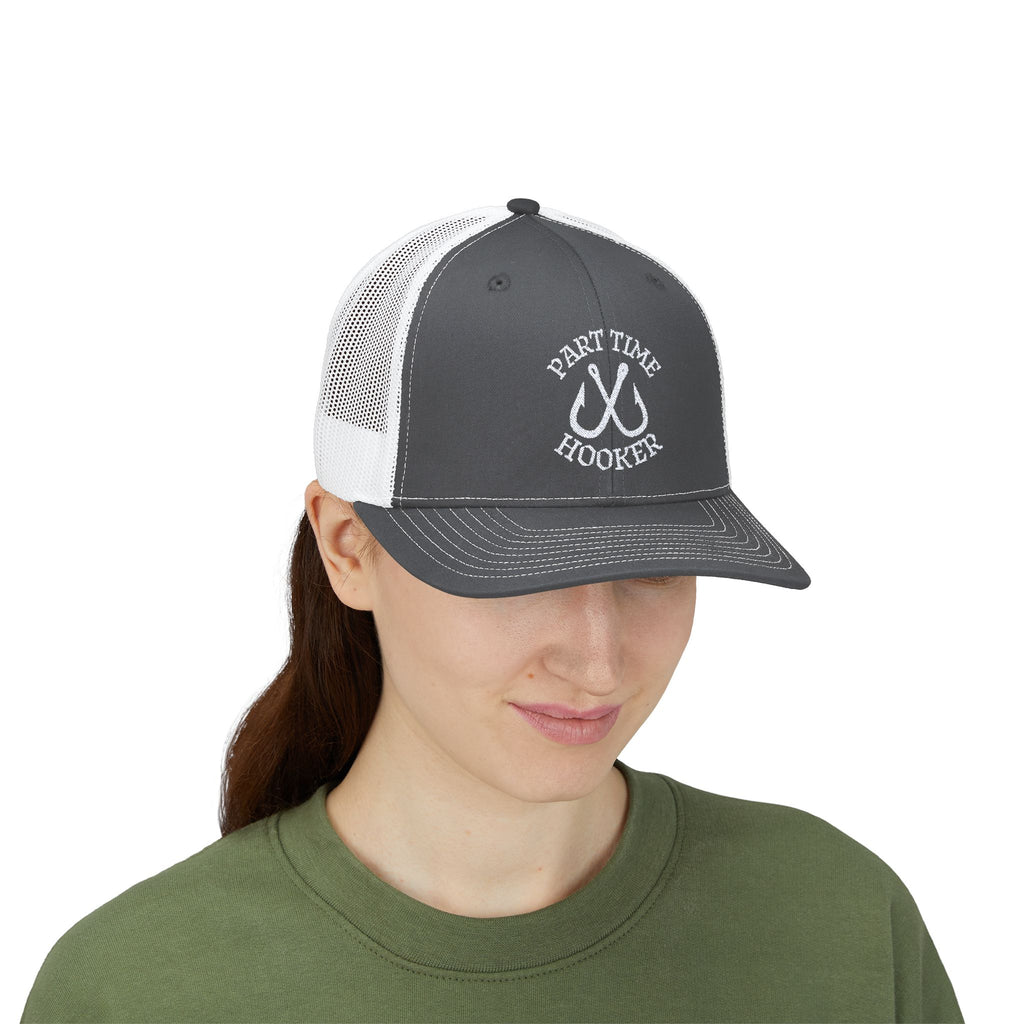 Part TIme Hooker Trucker Hat FIshing Logo Hat Fisherman Trucker Cap Part Time Hooker