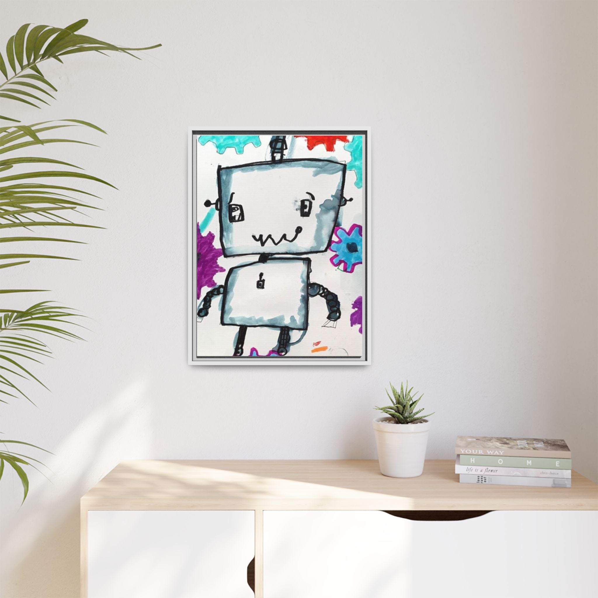 Nam June Paik Robots Matte Canvas Art by Jackson Smith Framed