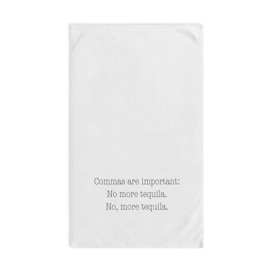 Funny Kitchen Hand Towel, Quirky Home Decor, Gift for Tequila Lovers, Commas Are Important, Kitchen Accessories, Humor Gift