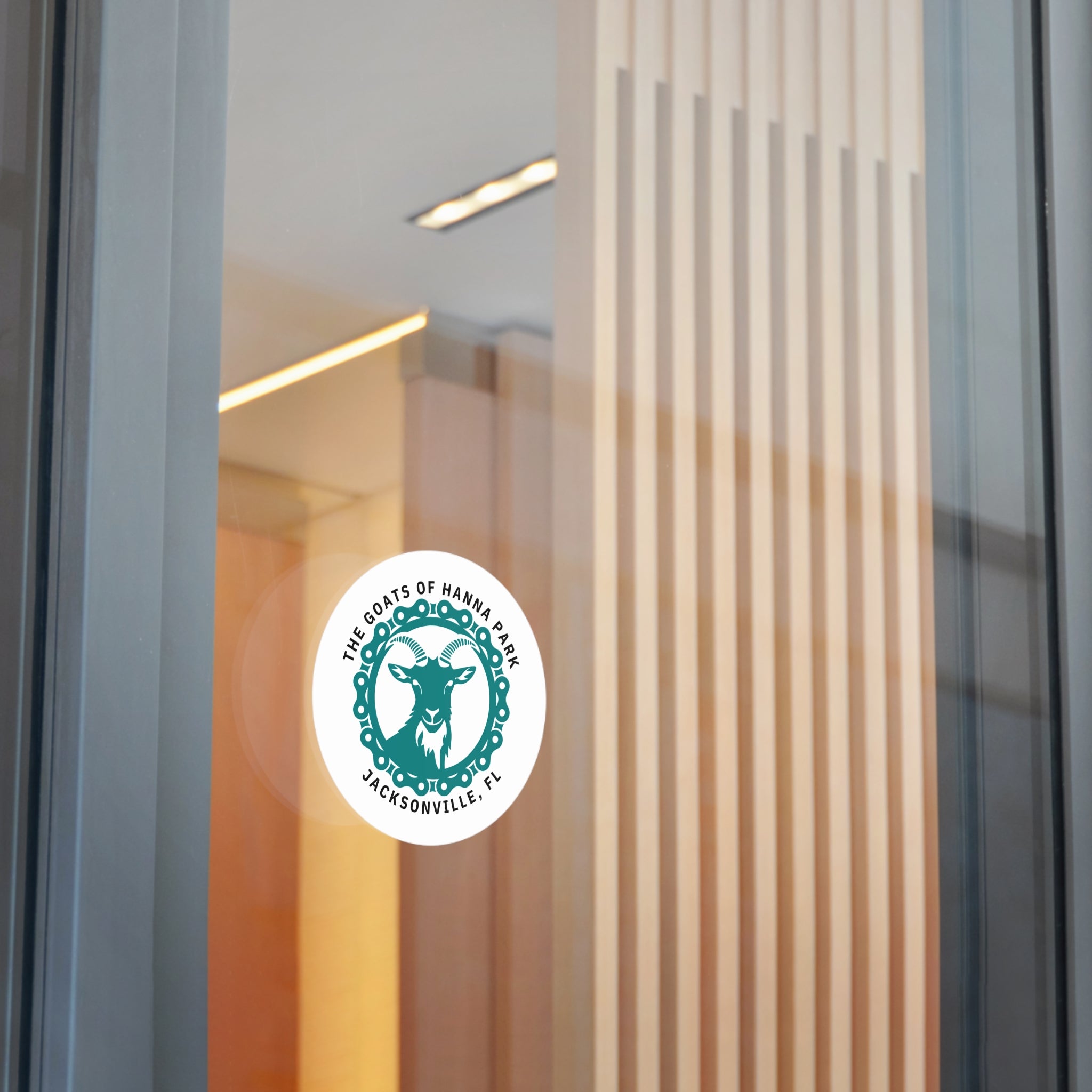 Mountain Bike Goat Round Vinyl Stickers