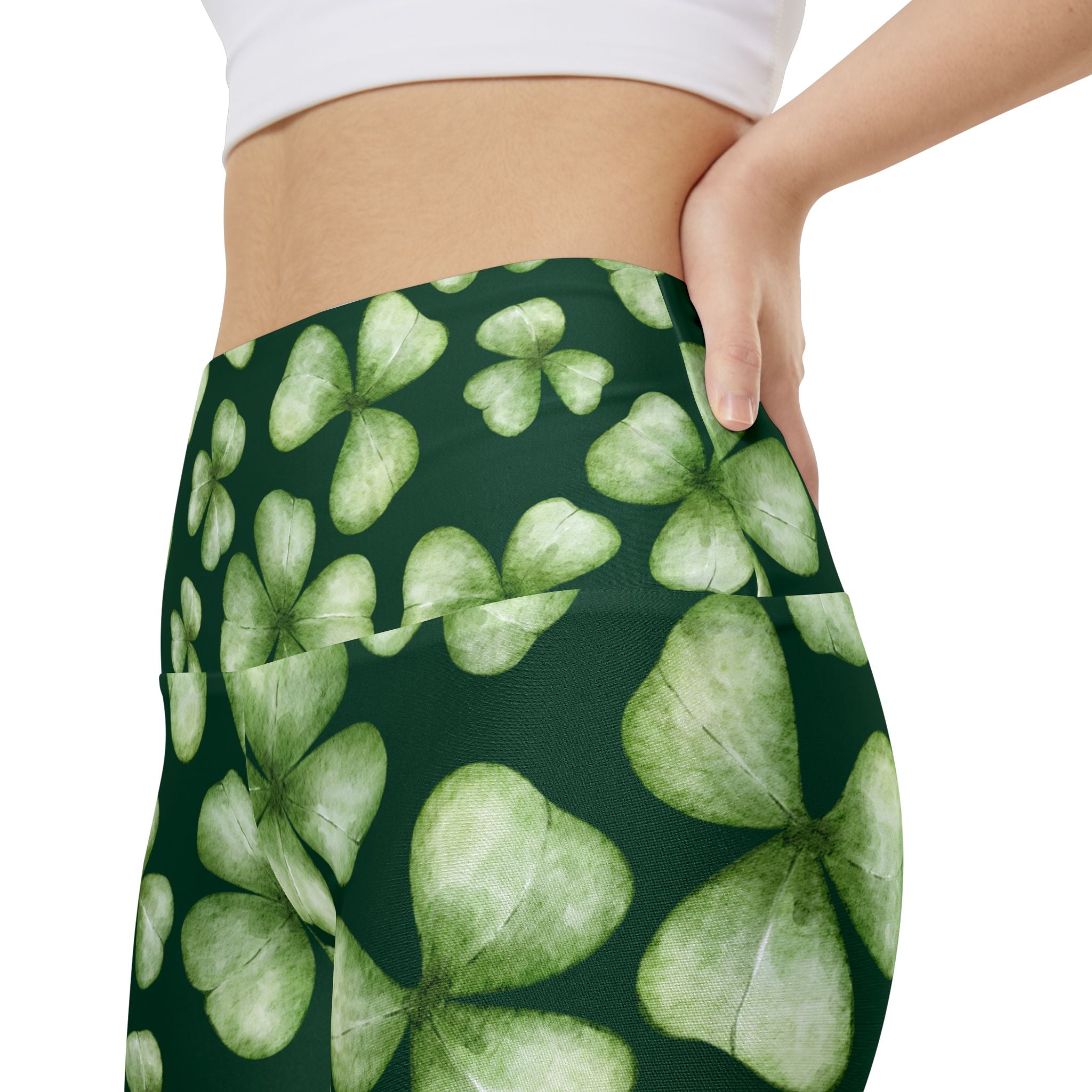 Shamrock Shorts Women's Workout Shorts with Shamrock Print for St. Patrick's Day Run