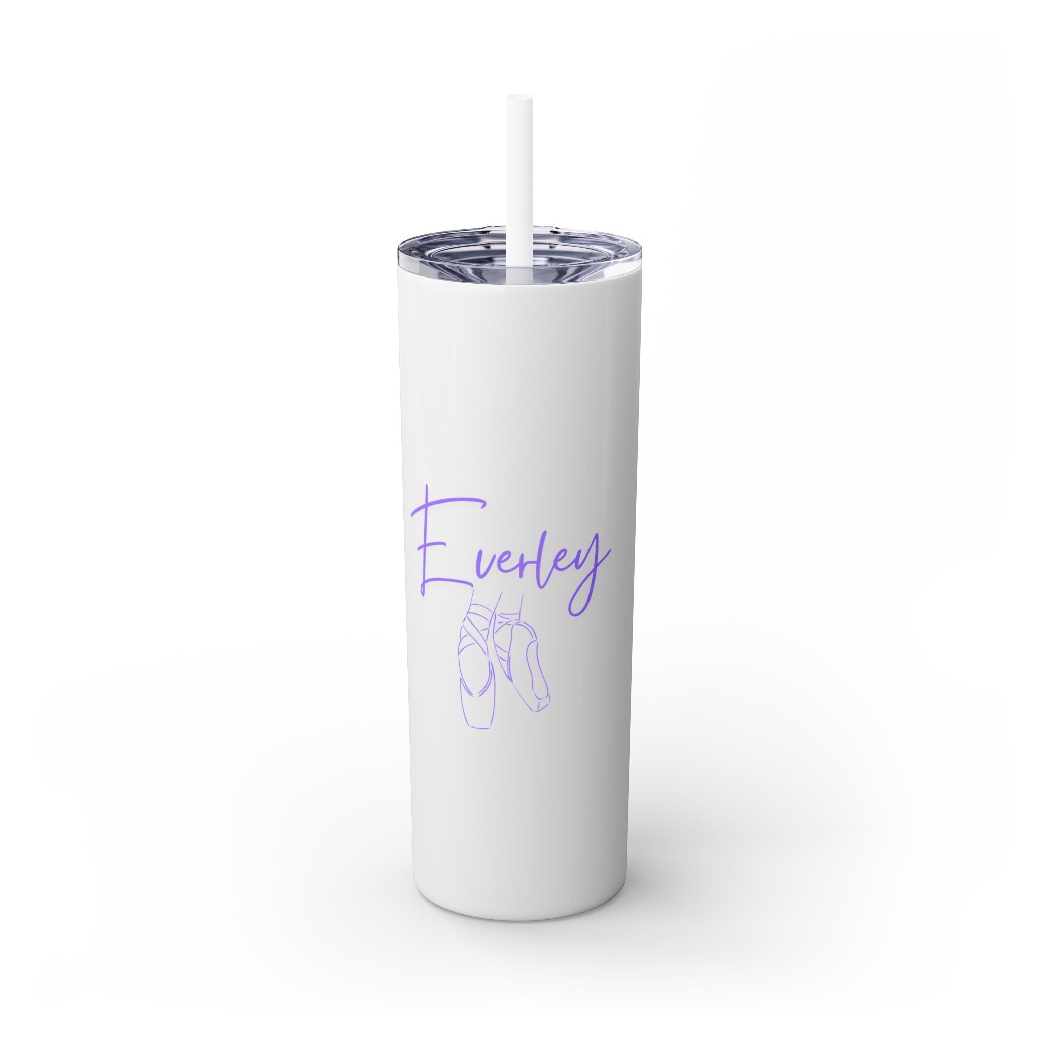 Custom Dance Skinny Tumbler with Straw, 20oz w/name