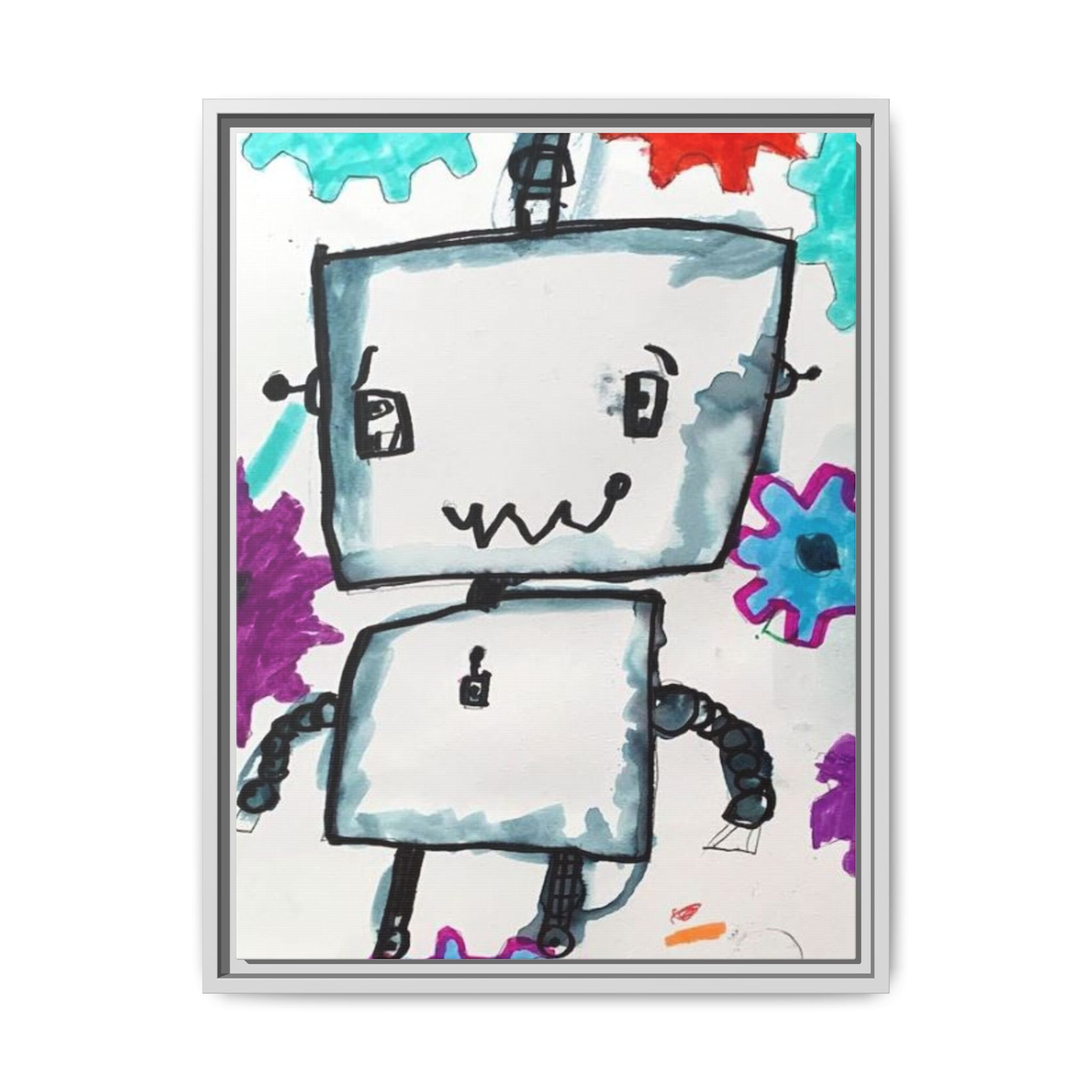 Nam June Paik Robots Matte Canvas Art by Jackson Smith Framed