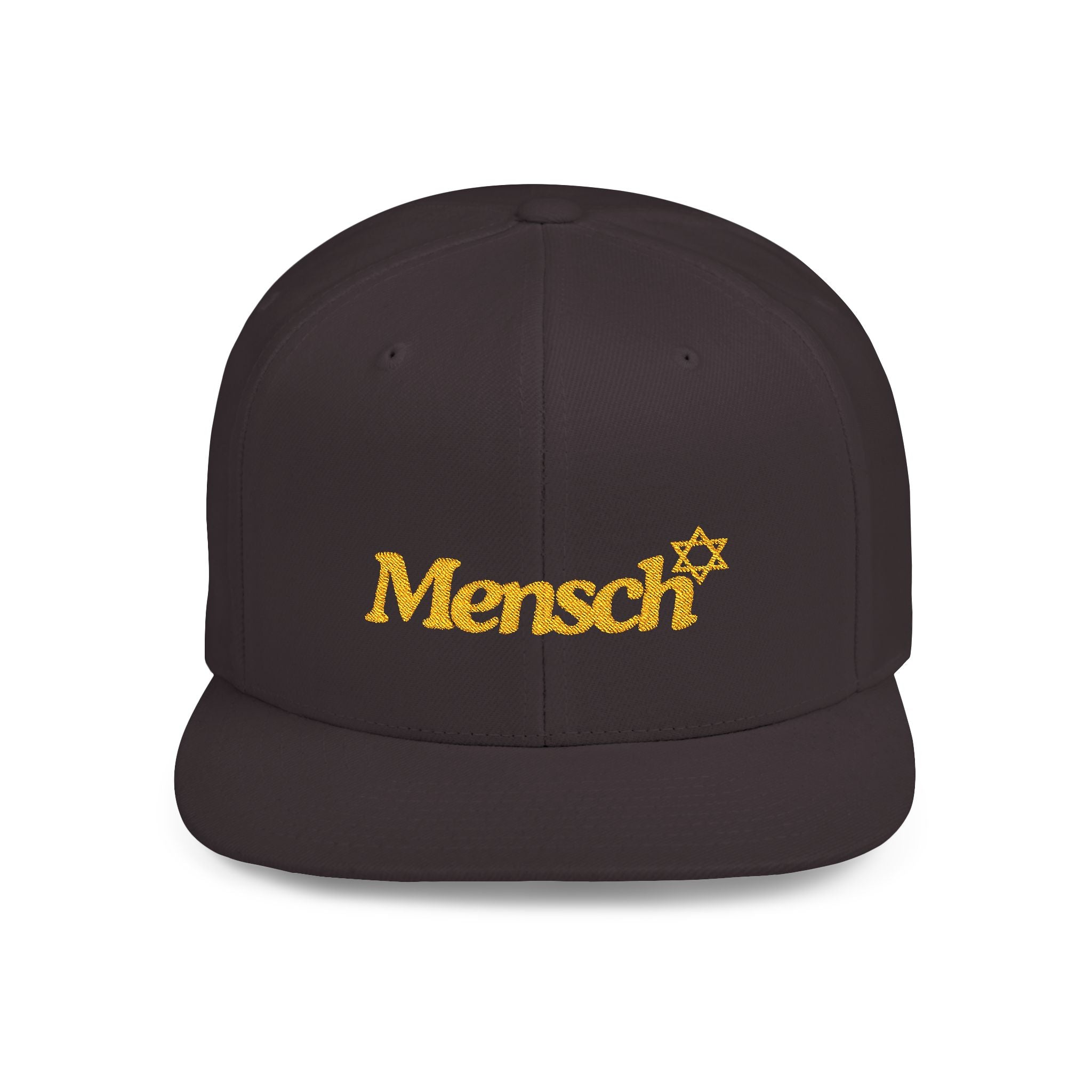 Mensch Hat Mensch Flat Bill Snapback Adjustable Mensch Hat Jewish Gift