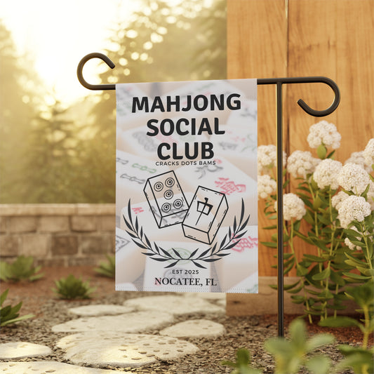 Mahjong Social Club Banner, Personalized Mahjong Welcome Flag, Mahjong Social Club Sign