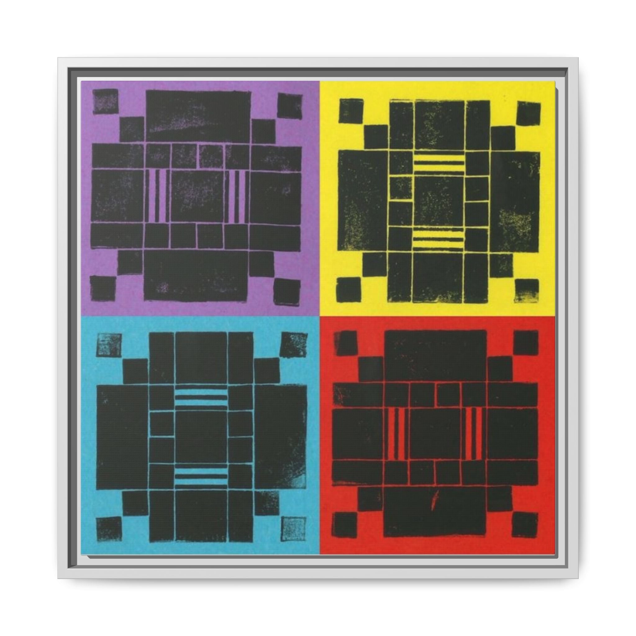 Printing With Legos Collagraph Matte Canvas, Framed