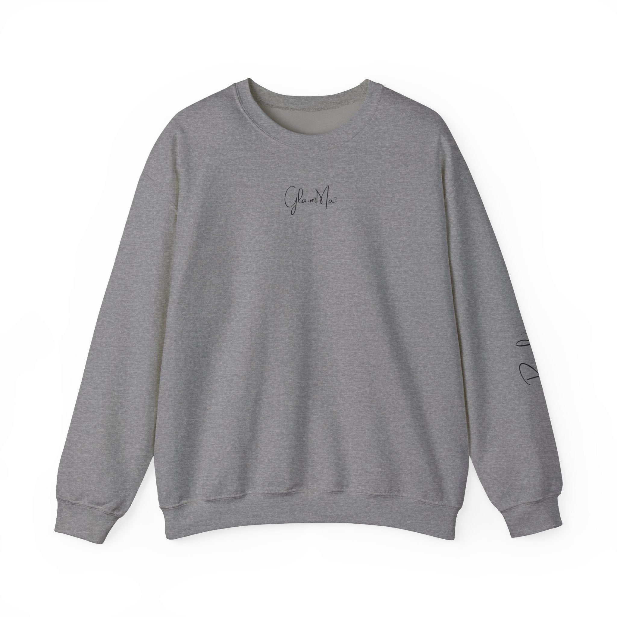 GlamMa Glamorous Jewish Grandmother Crewneck Sweatshirt with Star of David and Grandkid(s) Names - Custom Gift for Glam-Ma