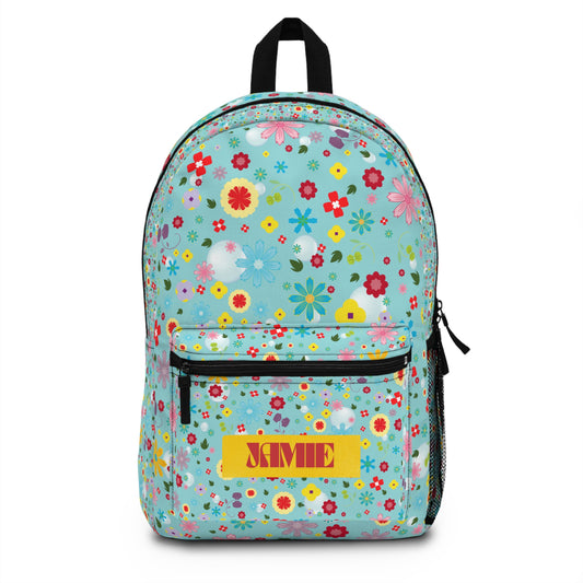Colorful Floral Backpack with Laptop Compartment - Trendy School or Work Bag with Laptop Compartment