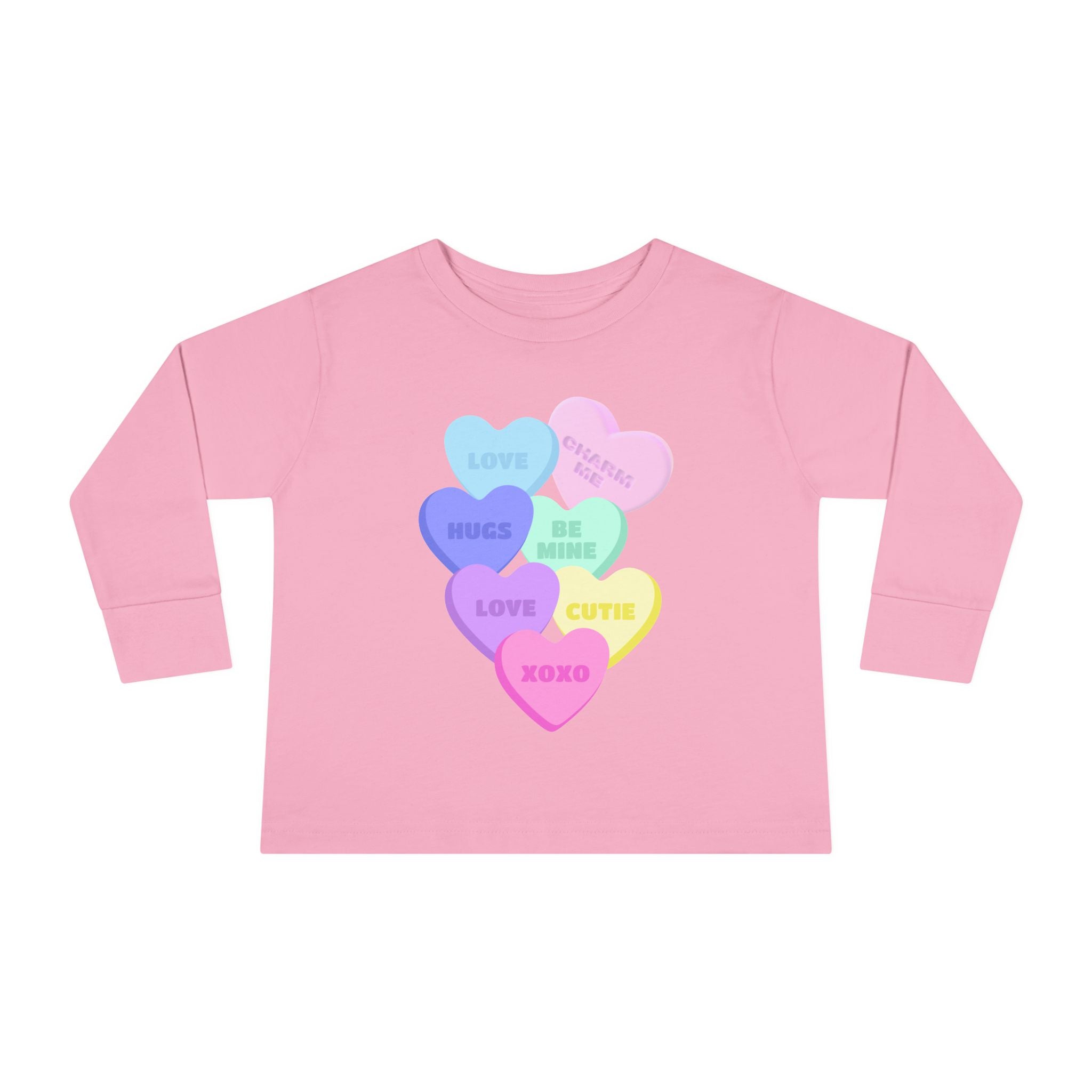 Toddler Candy Hearts Long Sleeve Tee Valentine's Toddler Tee Candy Hearts Valentine's Long sleeve Toddler Tee