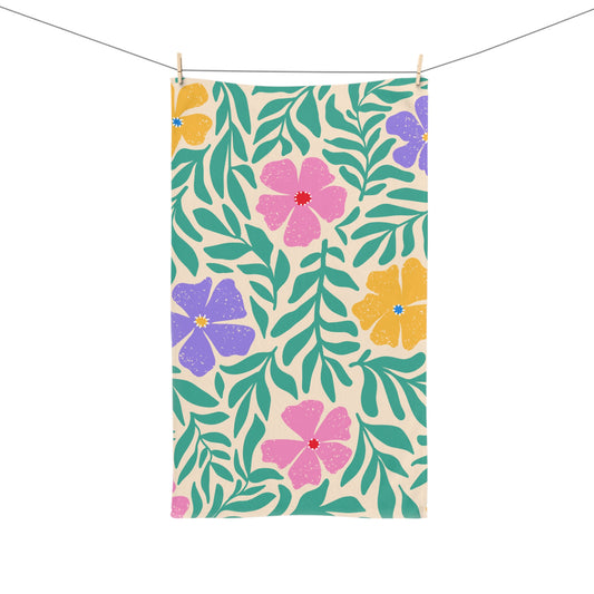 Floral Hand Towel Bright Floral Kitchen Towel, Bathroom Décor, Gift for Her, Mothers Day, Spring Home Decor