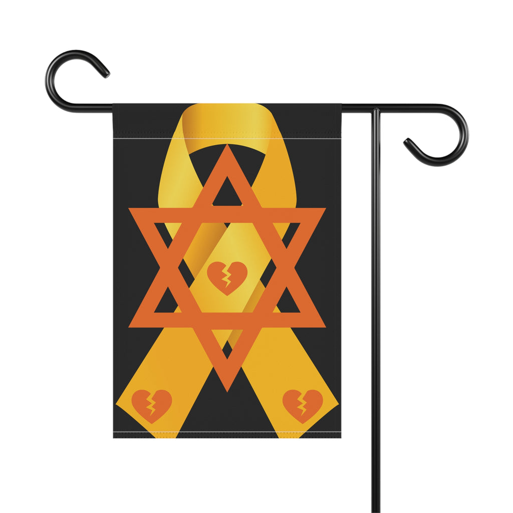 Heartfelt Garden Banner | Yellow Ribbon & Star of David, Jewish Flag, Memorial Decoration, Honor the Bibas Family