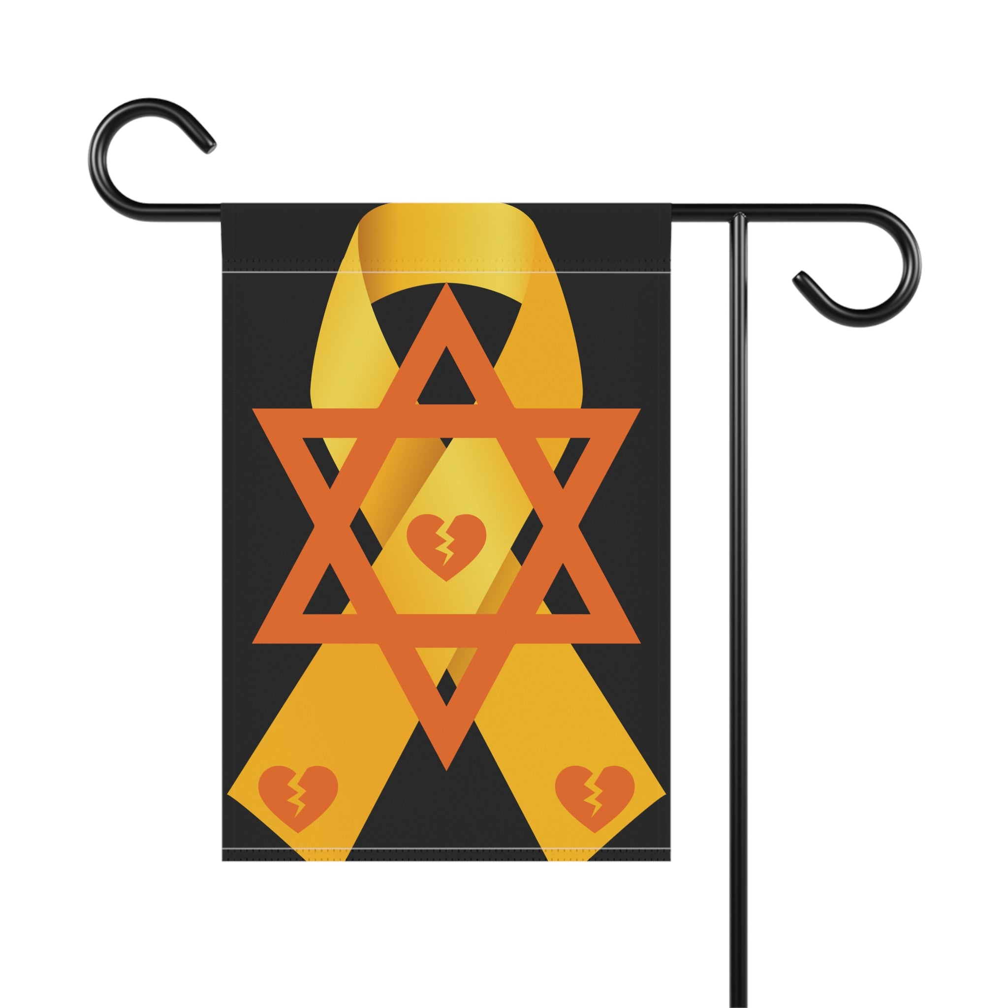 Heartfelt Garden Banner | Yellow Ribbon & Star of David, Jewish Flag, Memorial Decoration, Honor the Bibas Family
