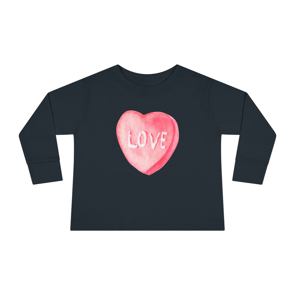 LOVE Candy Hearts Pastel LongSleeve Tee Toddler Long Sleeve Valentine's Day Tee