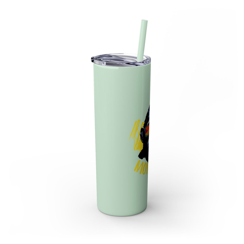 Monkey Print Skinny Tumbler with Straw, 20oz