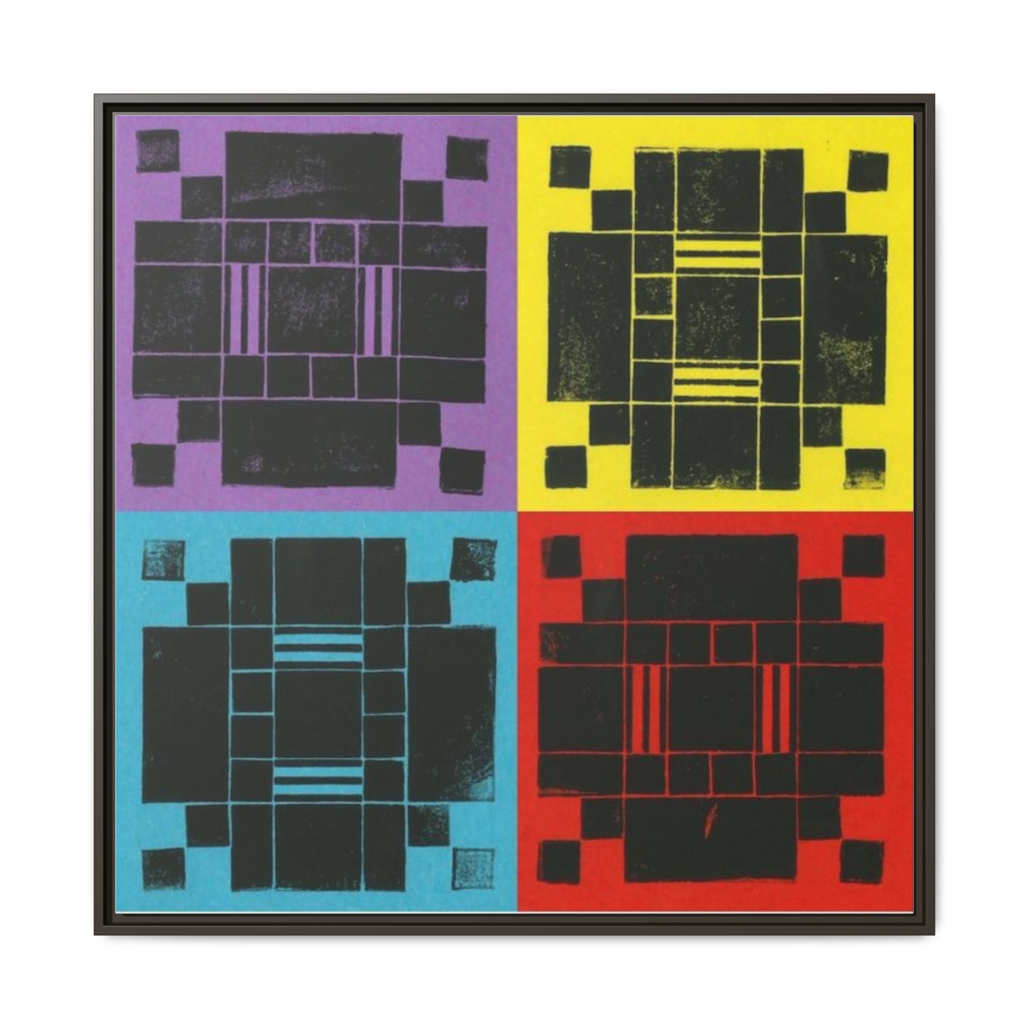 Printing With Legos Collagraph Matte Canvas, Framed