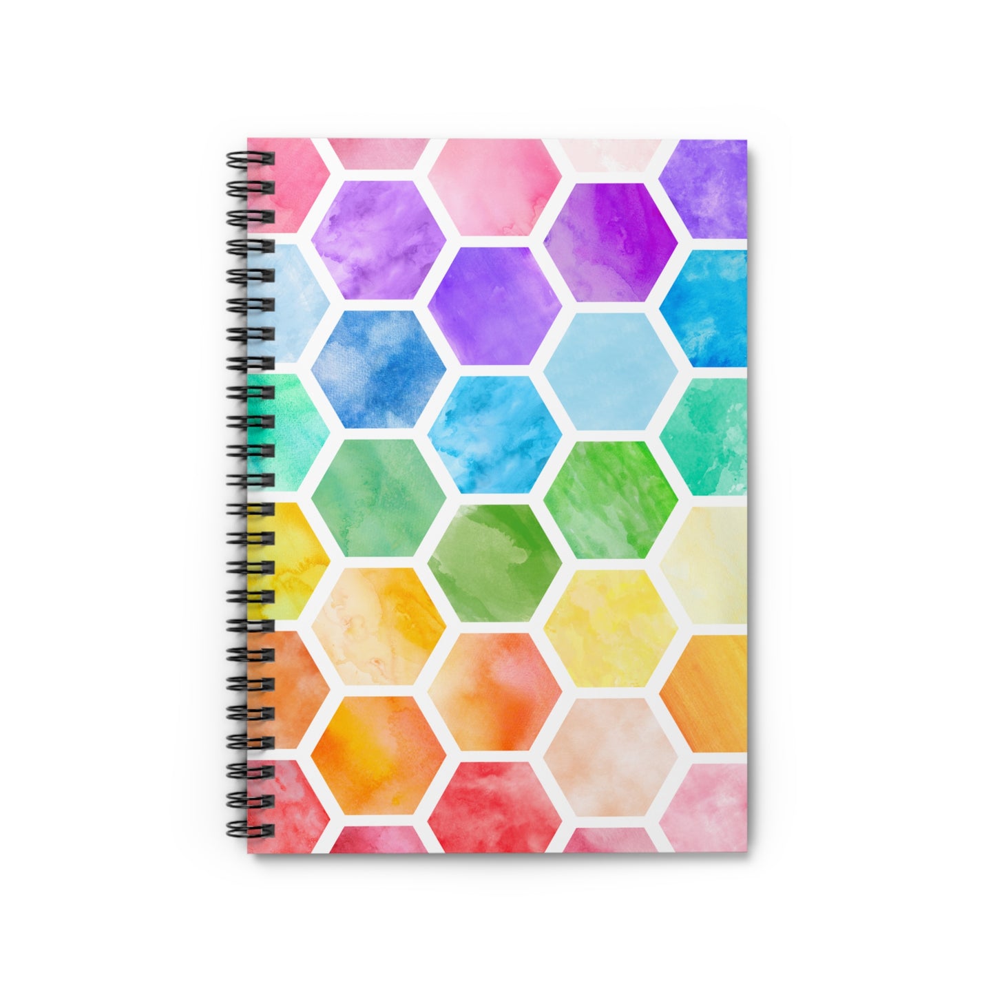 Colorful Hexagon Spiral Notebook - Ruled Lines, Vibrant Journal, Creative Stationery, Gift for Students & Artists, Sketchbook, Note Pad