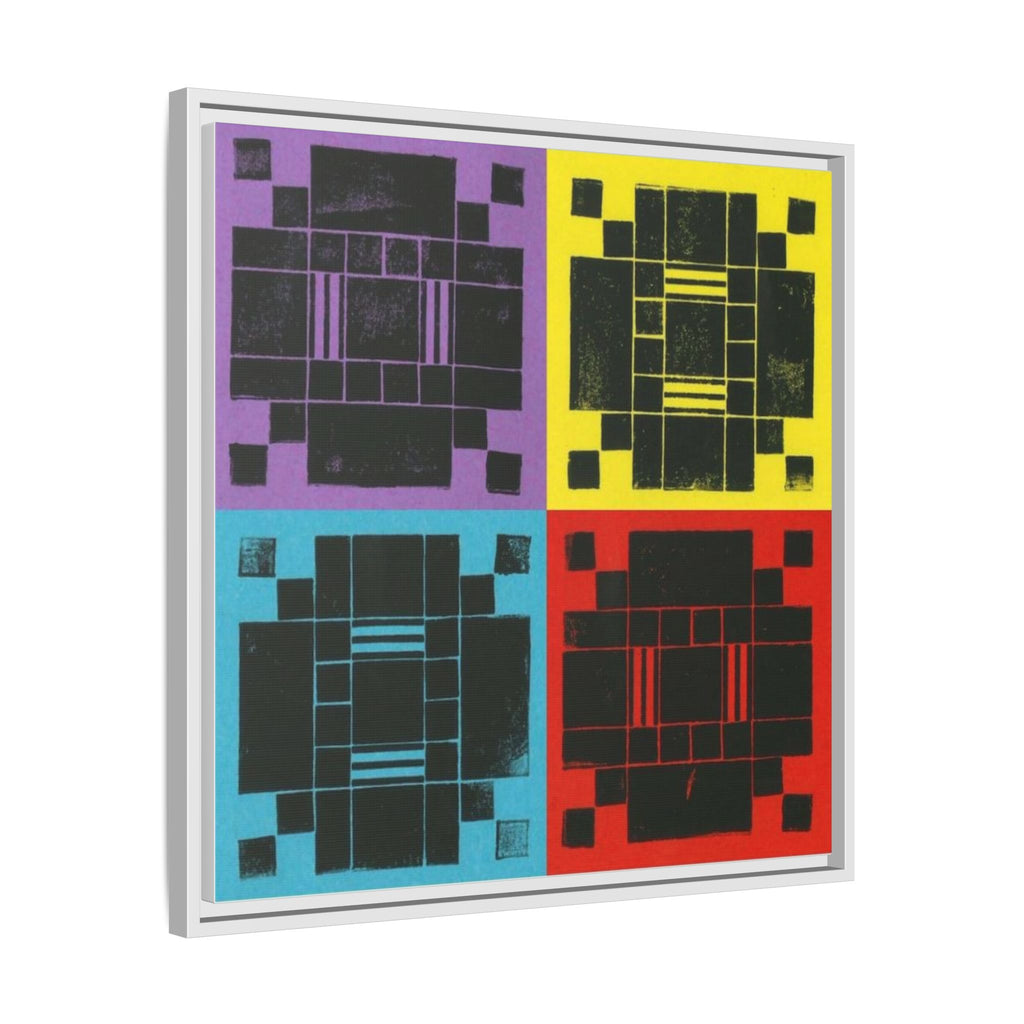 Printing With Legos Collagraph Matte Canvas, Framed