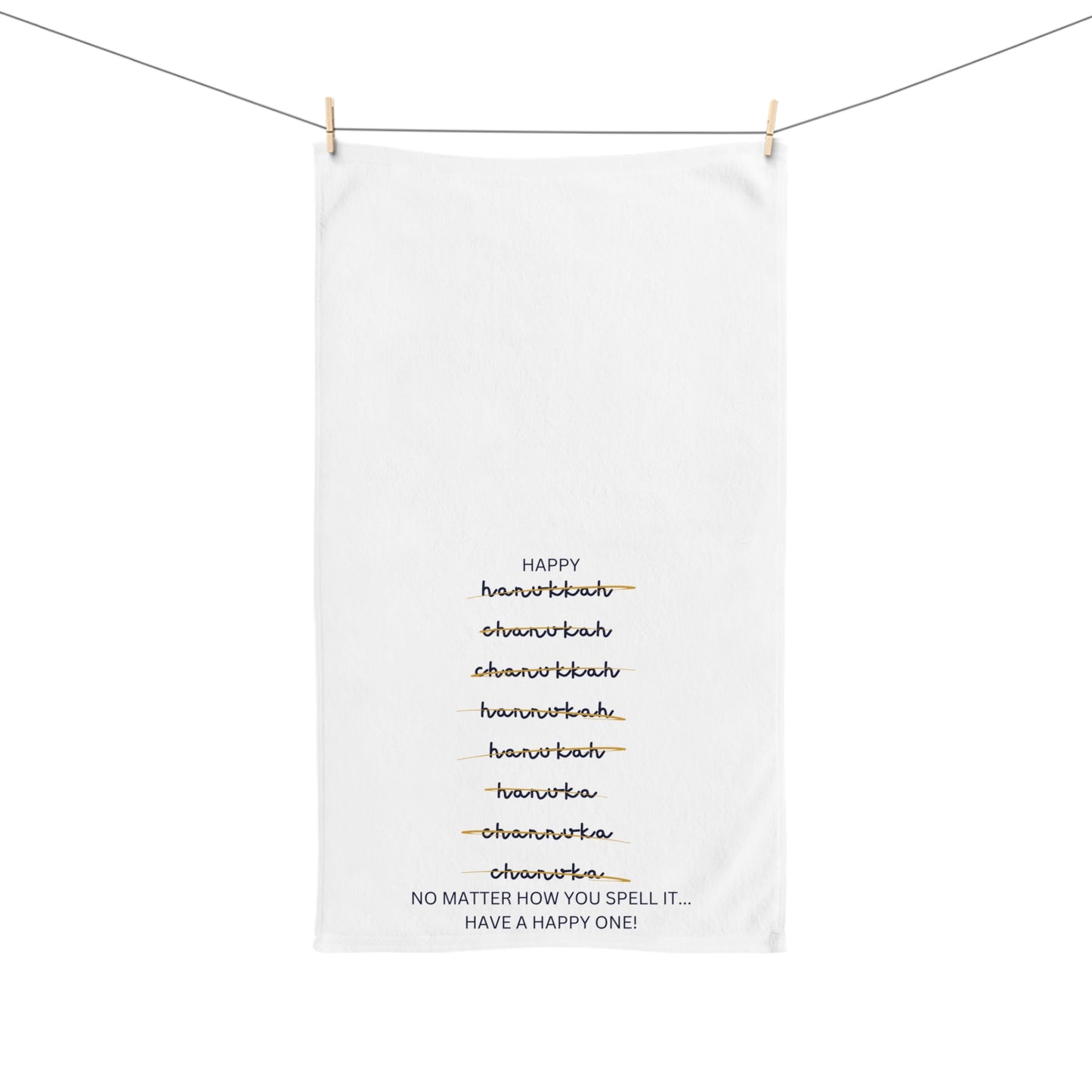 Chanukah Hand Towel - Hanukkah Spelling Hostess Gift