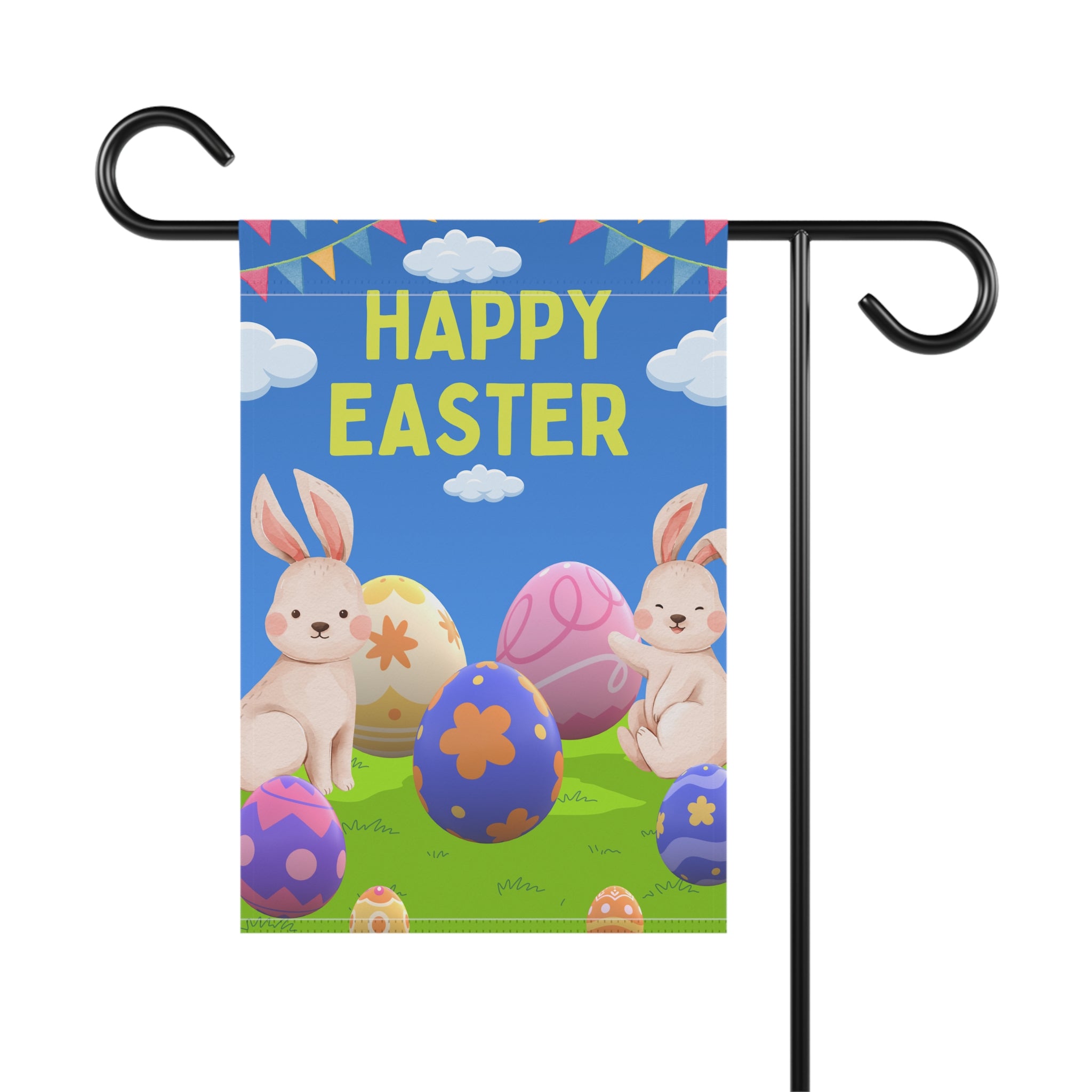 Easter Garden Flag, Spring Decor, Cute Bunny Flag, Outdoor Decoration, Happy Easter Sign, Seasonal Yard Art
