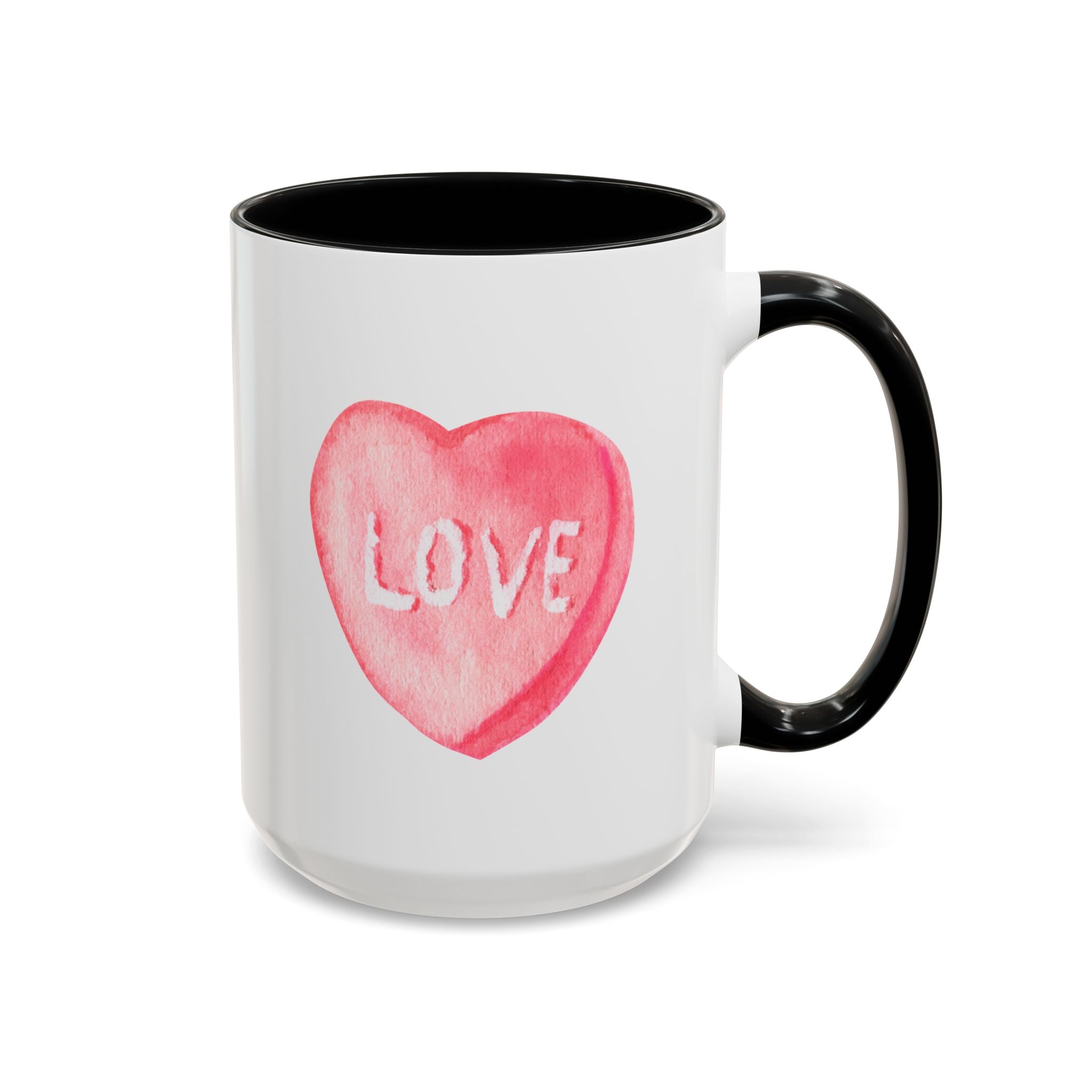 Love Candy Heart Mug, Valentine's Day Gift, Ceramic Mug for Valentine's
