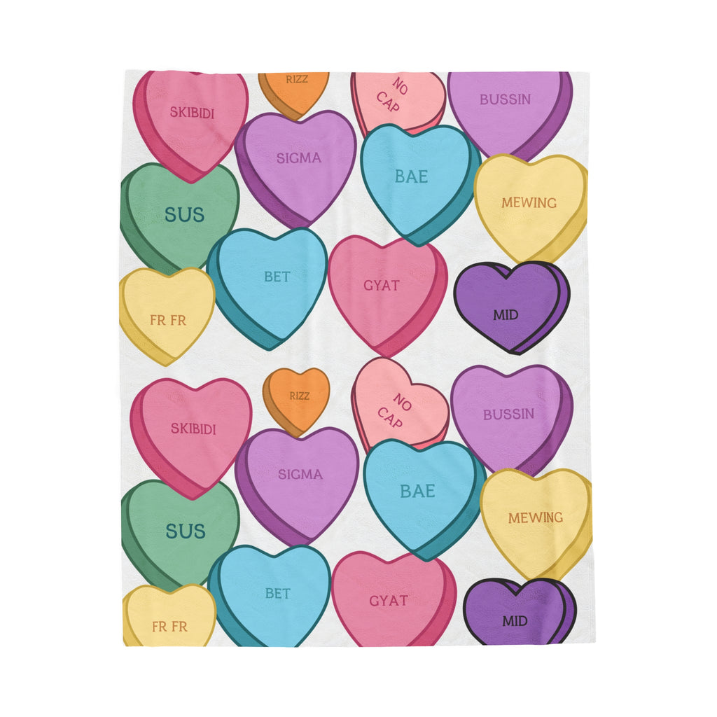 Candy Heart Valentines Velvet Soft Blanket Cozy Up in Style This Valentines Day