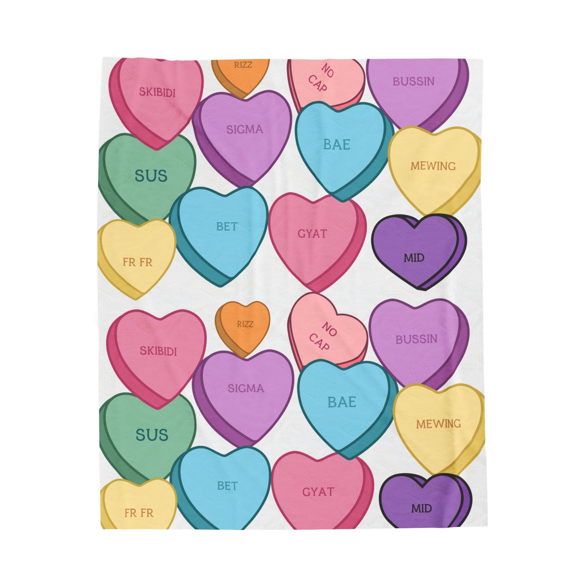 Candy Heart Valentines Velvet Soft Blanket Cozy Up in Style This Valentines Day