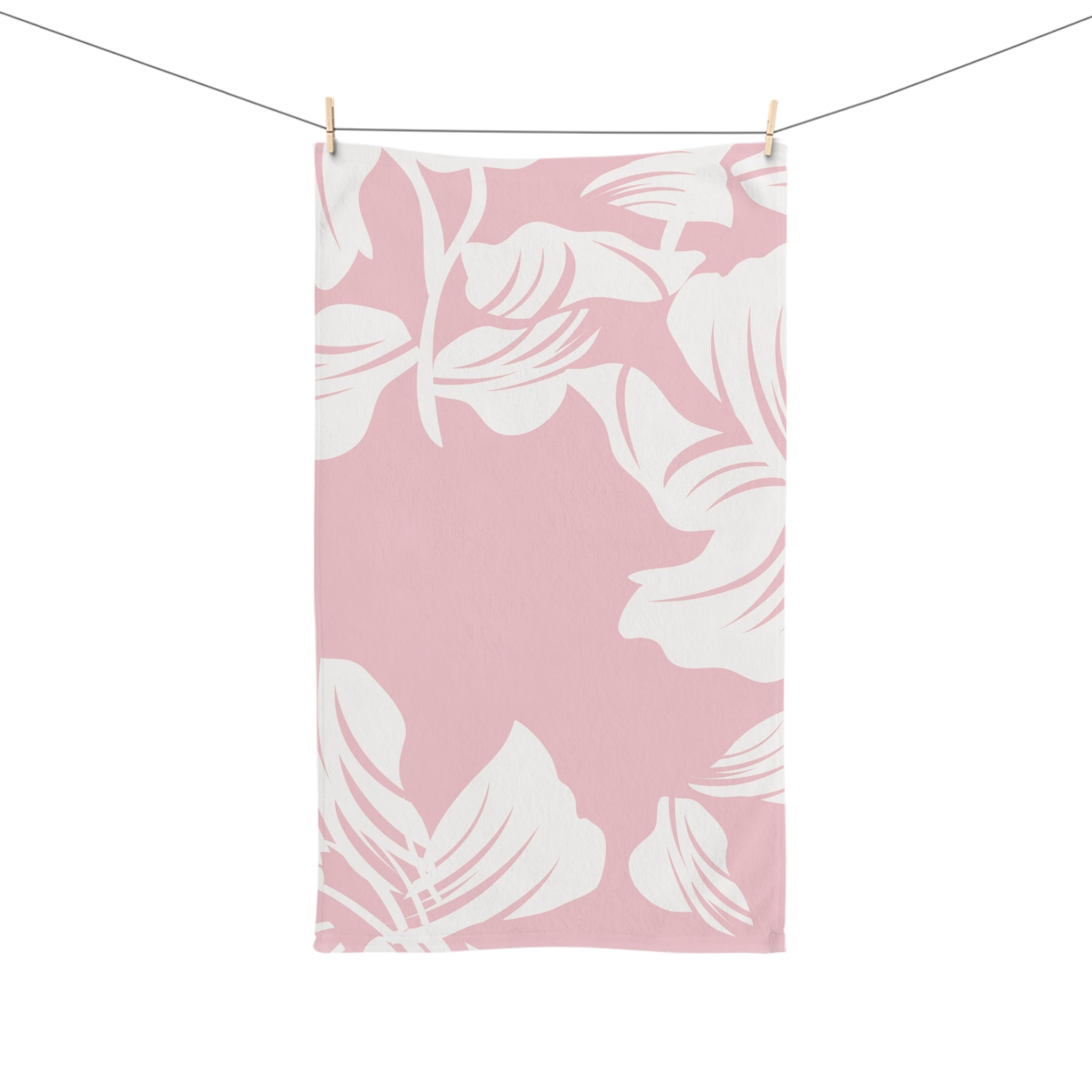 Hand Towel Pink Floral Kitchen or Bath Guest Towel