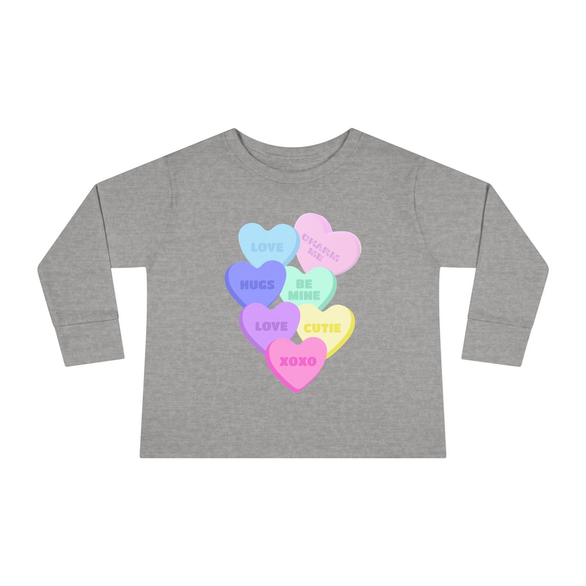 Toddler Candy Hearts Long Sleeve Tee Valentine's Toddler Tee Candy Hearts Valentine's Long sleeve Toddler Tee