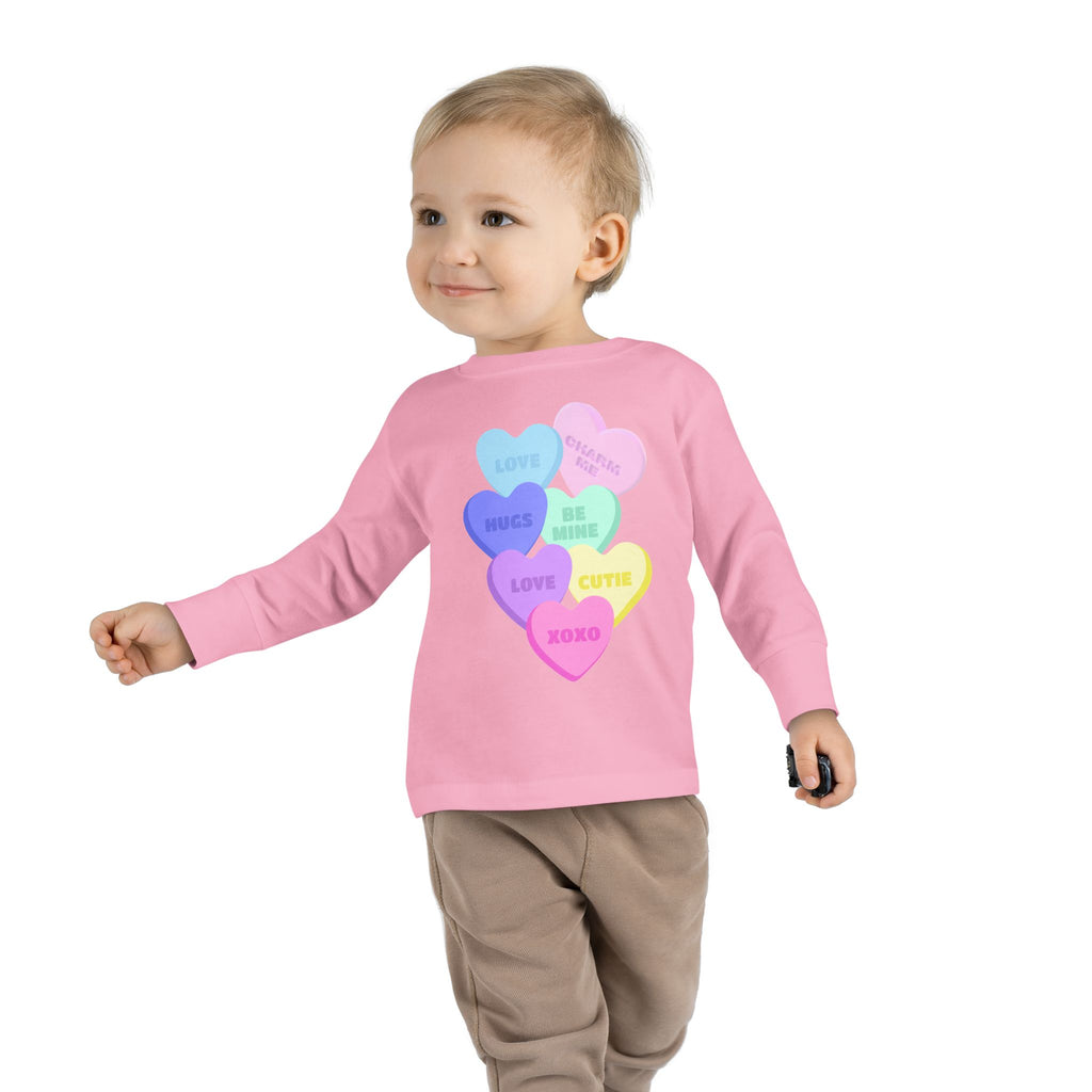 Toddler Candy Hearts Long Sleeve Tee Valentine's Toddler Tee Candy Hearts Valentine's Long sleeve Toddler Tee