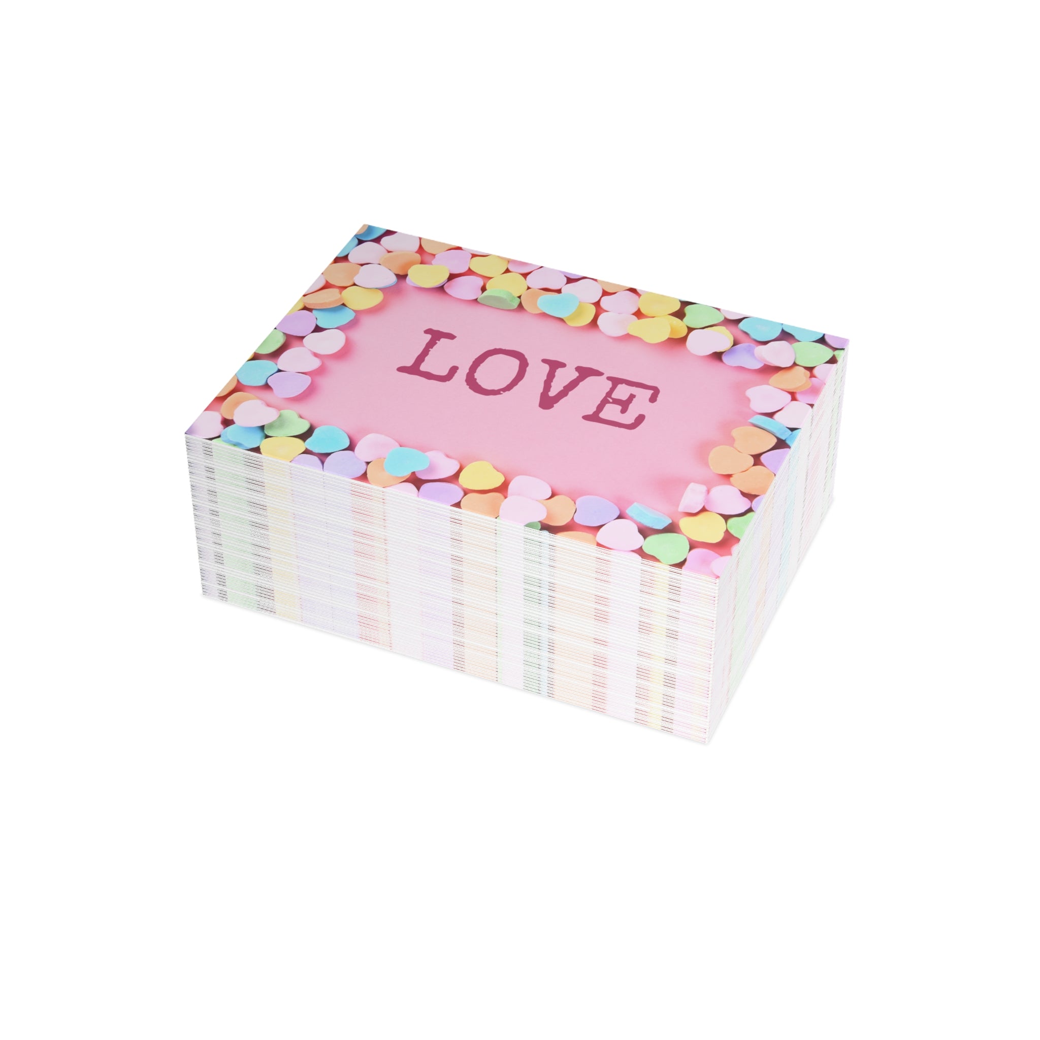 Candy Hearts Valentines Cards for Kids School Valentines Postcard Bundles (envelopes included)