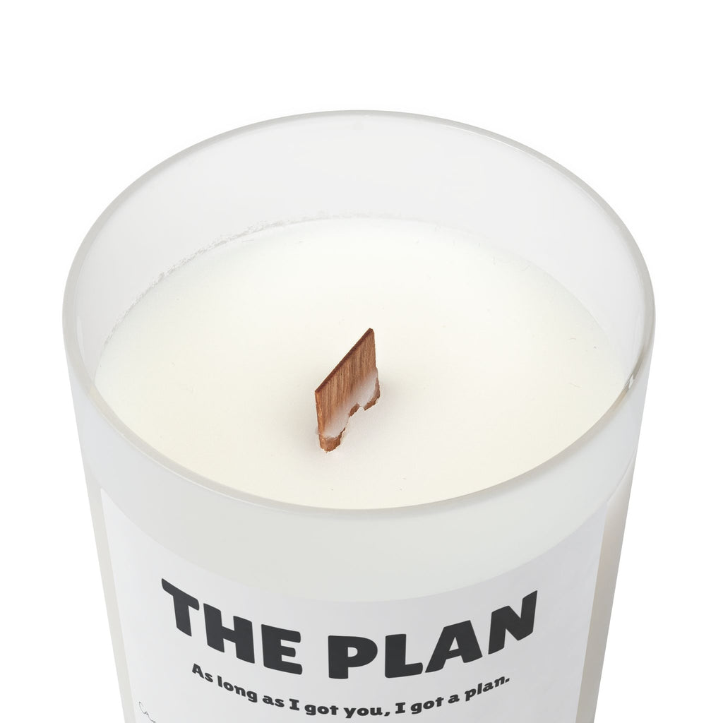 The Plan Wooden Wick Frosted Glass Candle, 11oz As long as I got you, I got a plan Candle Gift for Spouse