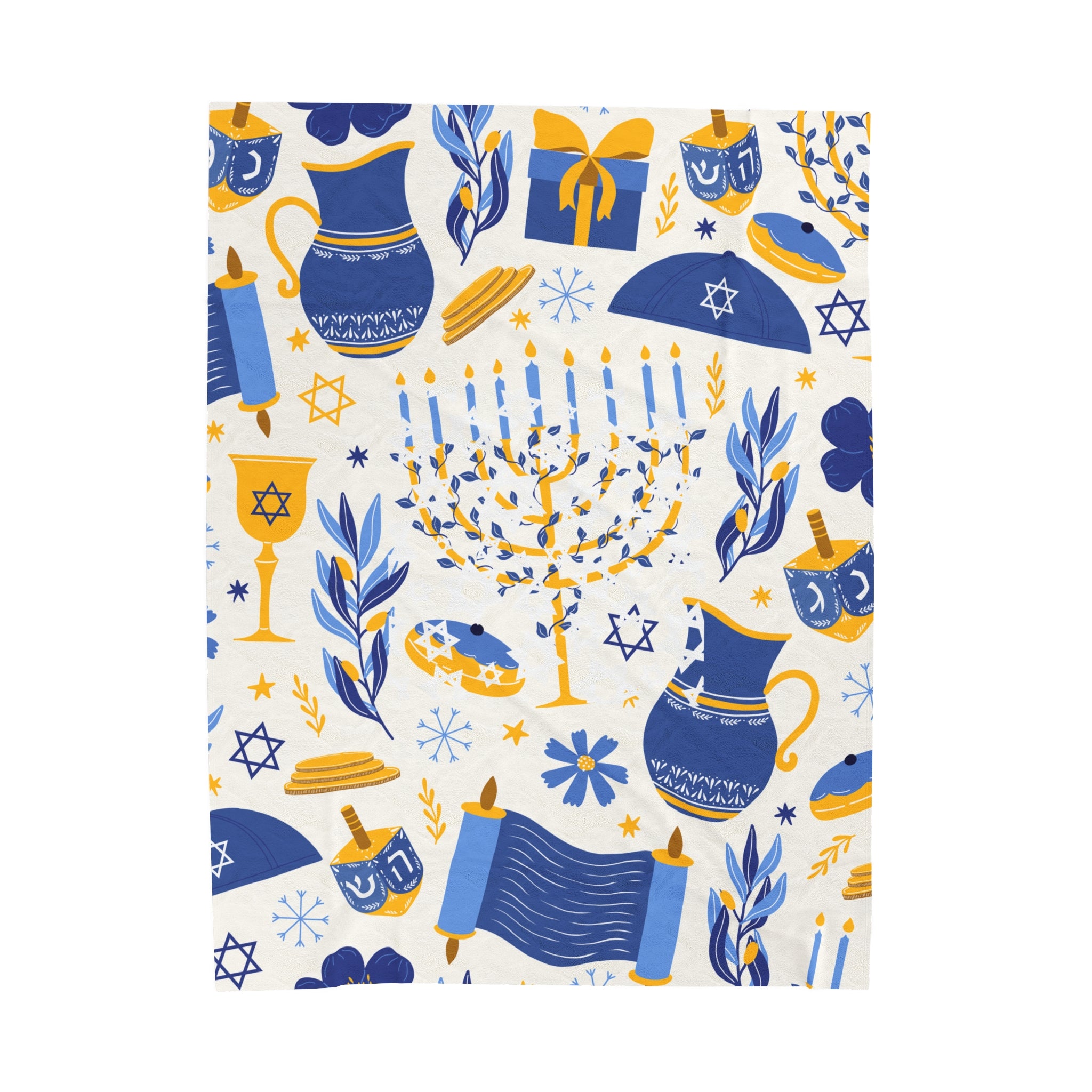 Hanukkah Velveteen Plush Blanket