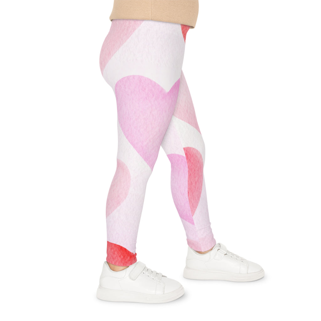 Pink Hearts Kids Valentine's Leggings Valentine's Day Leggings with Hearts for Kids Pink Hearts Valentine Leggings