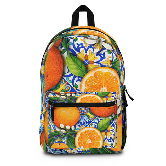 Citrus Grove Backpack, Trendy School Bag, Colorful Backpack  Fun CItrus Backpack Southern Style Backpack with Laptop Compartment