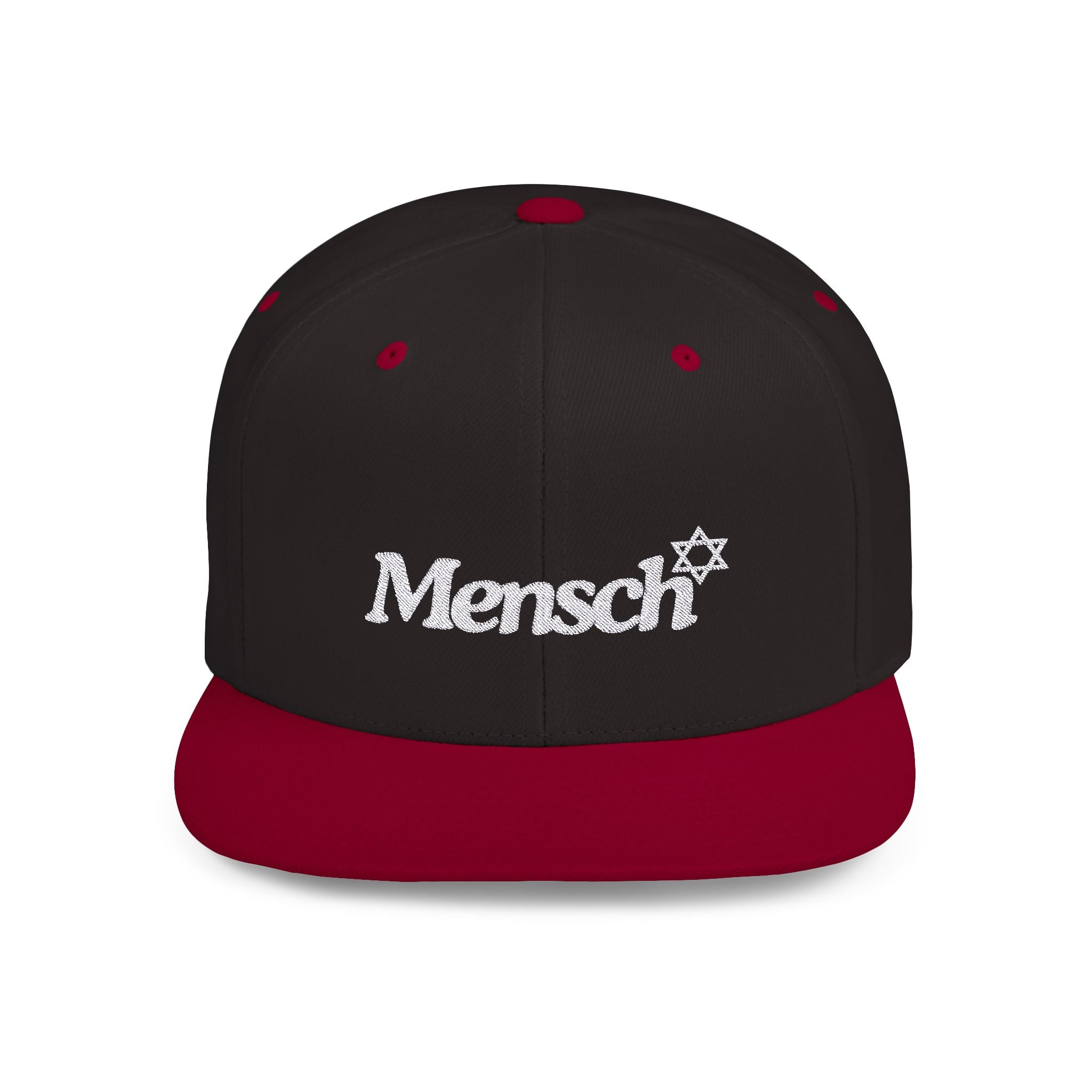 Mensch Flat Bill Snapback Jewish Hat Gift for Mensch