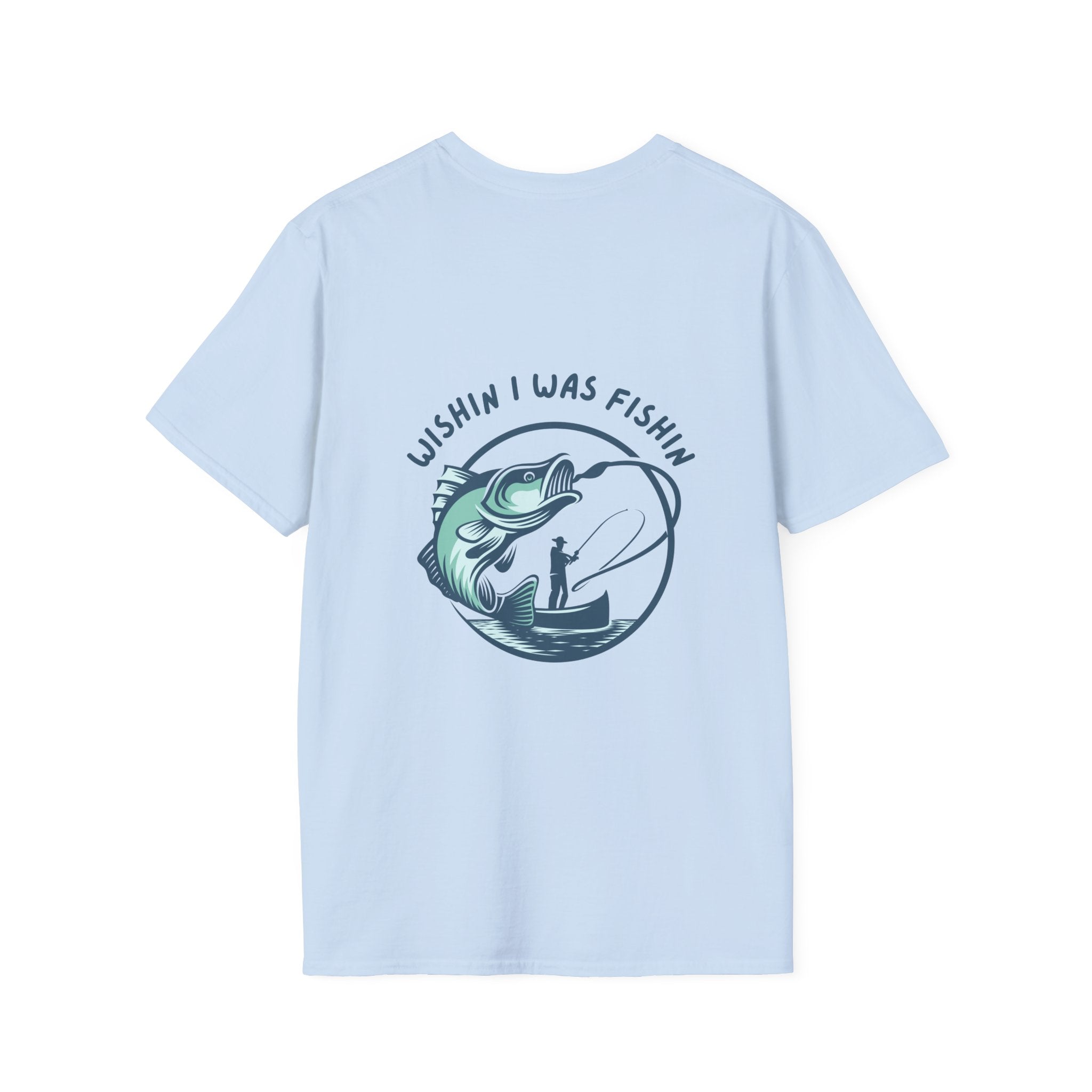 Fishing HumorGraphic Soft Tee Fishing T-Shirt - Wishin I Was FishinTee Gift for Dad