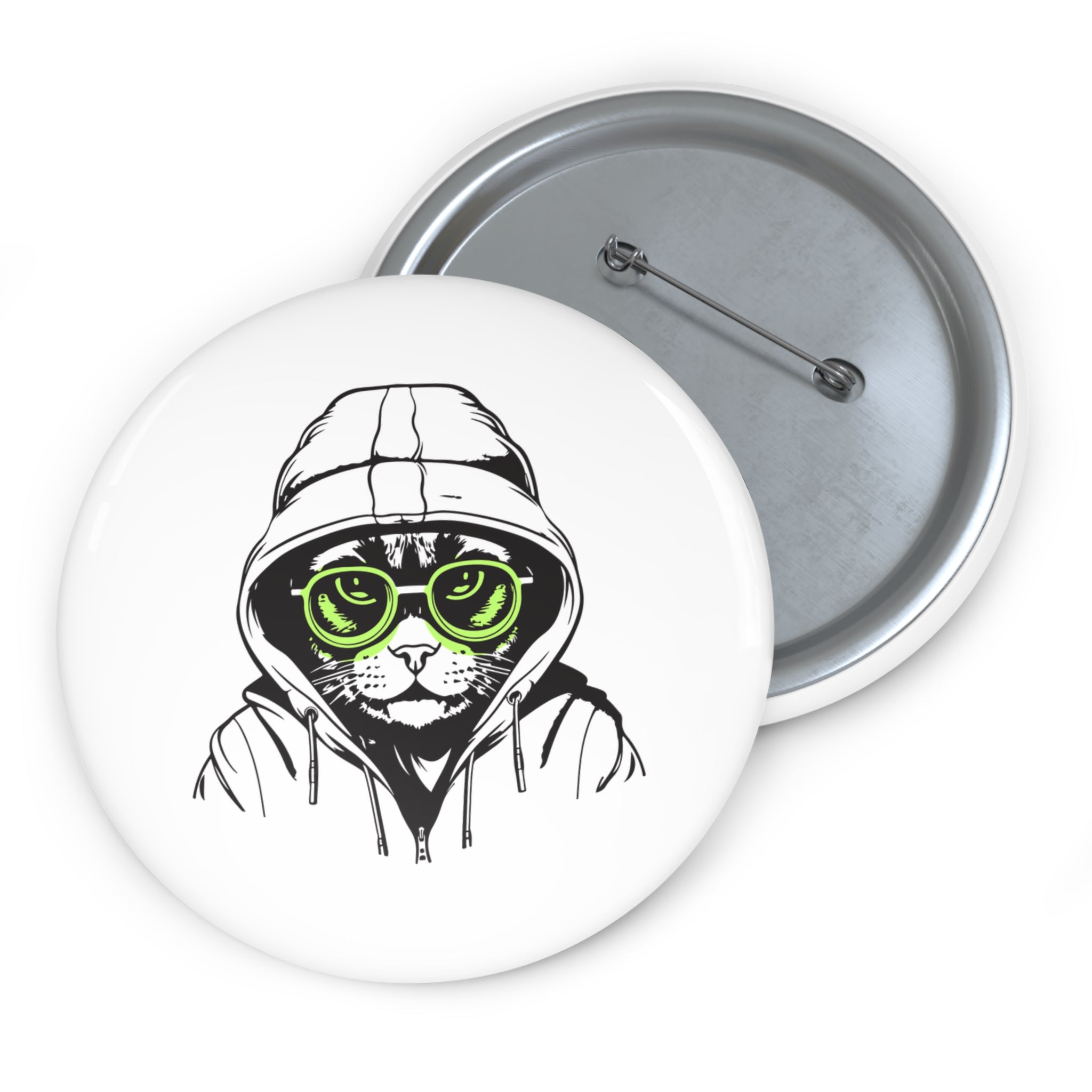 Cool Cat Angry Kitty Custom Pin Buttons