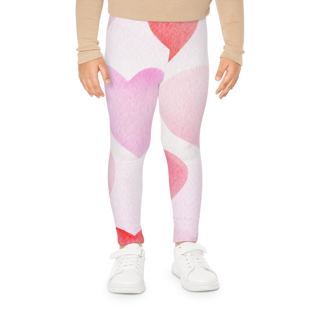 Pink Hearts Kids Valentine's Leggings Valentine's Day Leggings with Hearts for Kids Pink Hearts Valentine Leggings