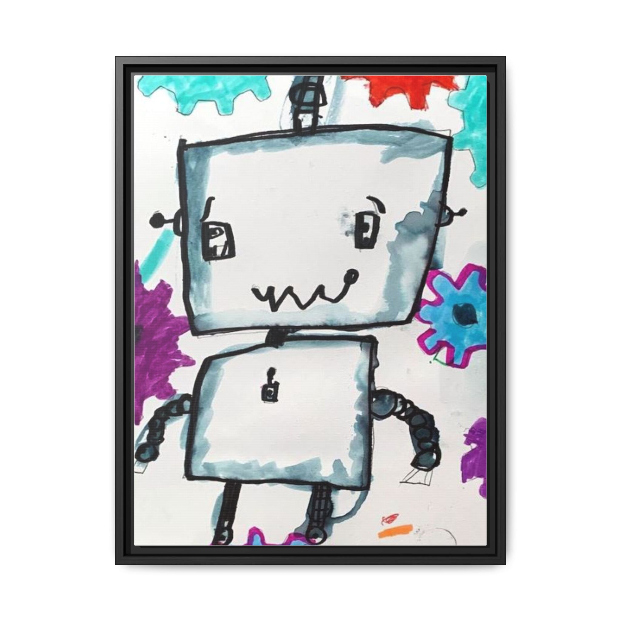 Nam June Paik Robots Matte Canvas Art by Jackson Smith Framed