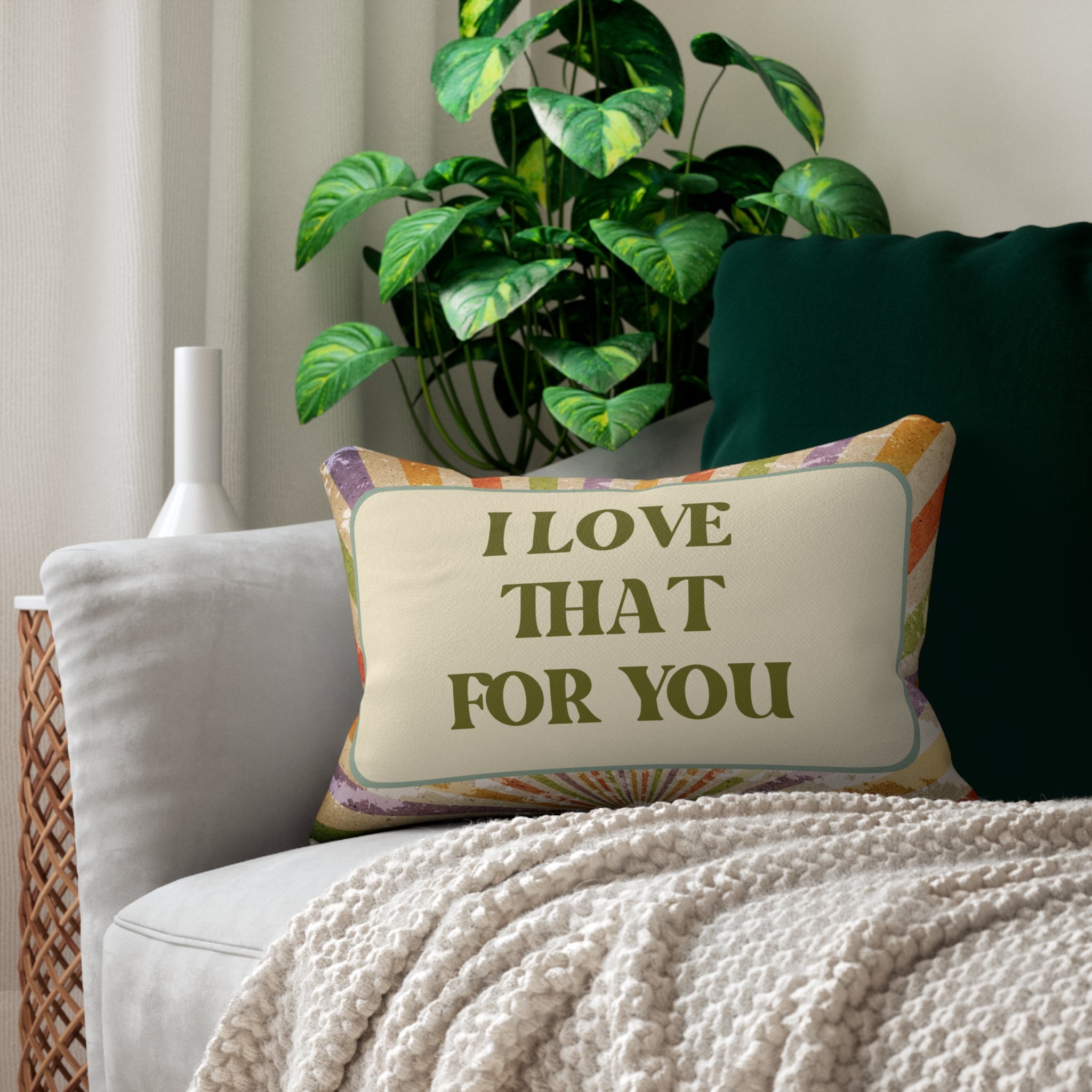 Retro Vibes: 'I Love That For You' Pillow, I Love That For You Throw Pillow Gifts for Home Vintage Retro Decor