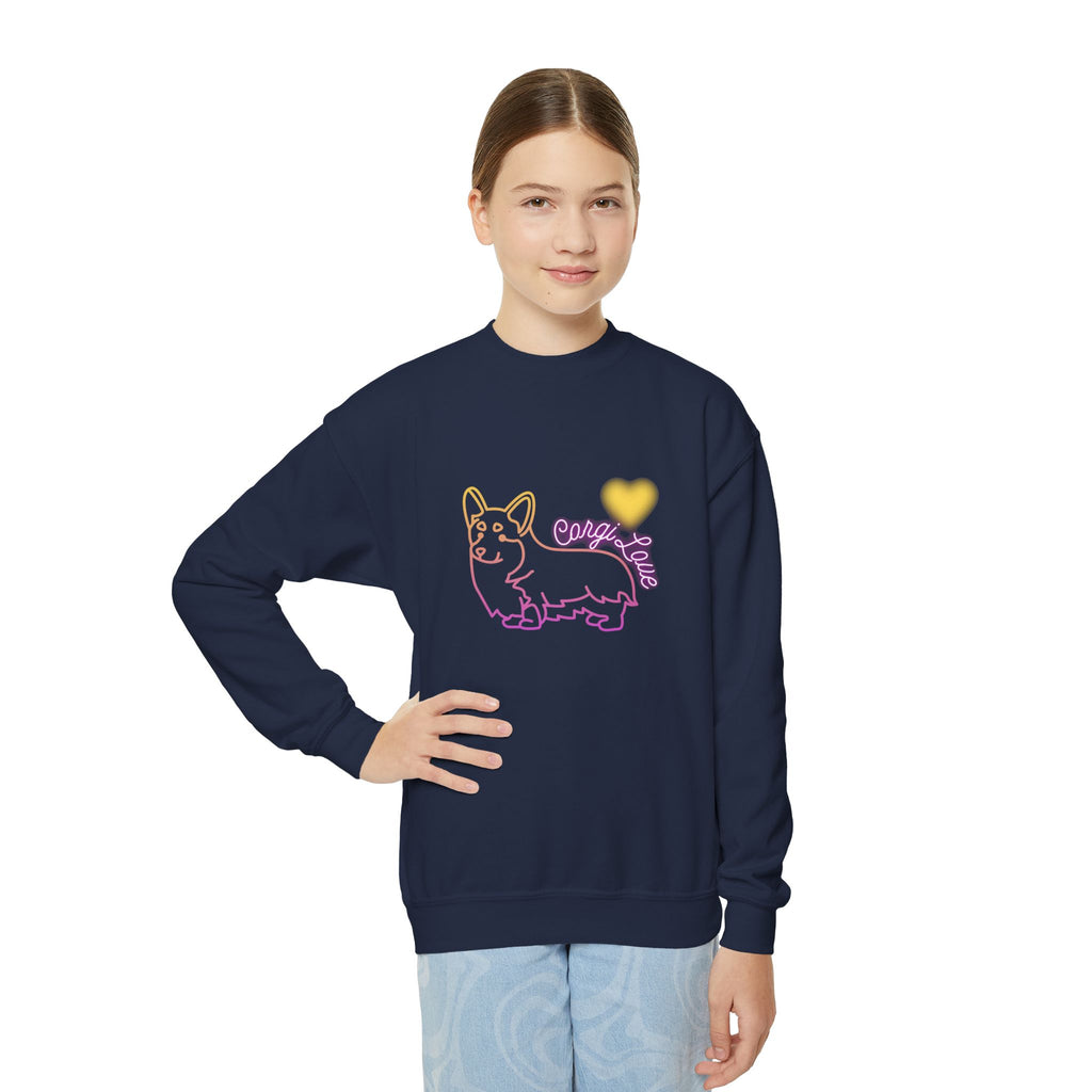 Corgi Love Youth Crewneck Sweatshirt