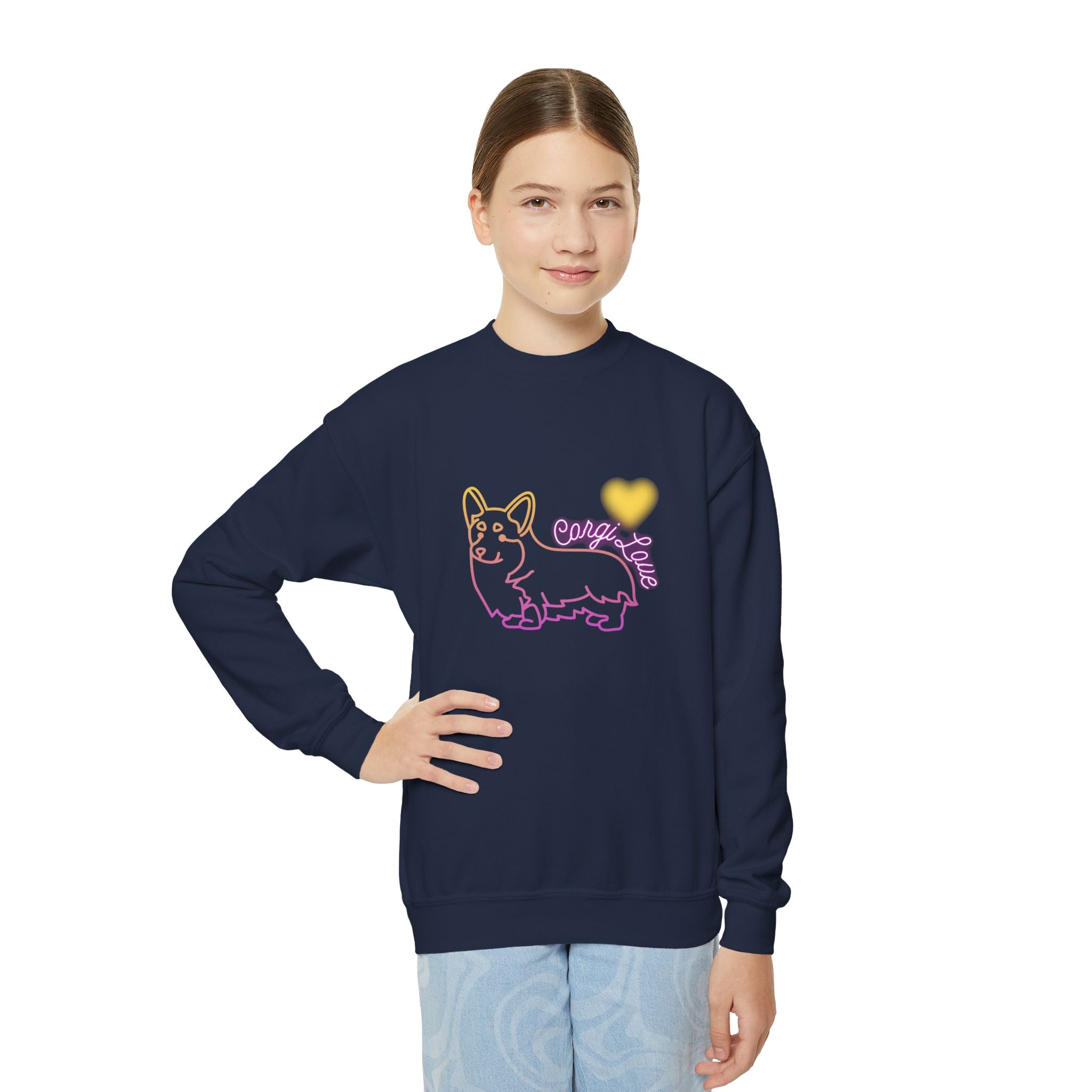 Corgi Love Youth Crewneck Sweatshirt